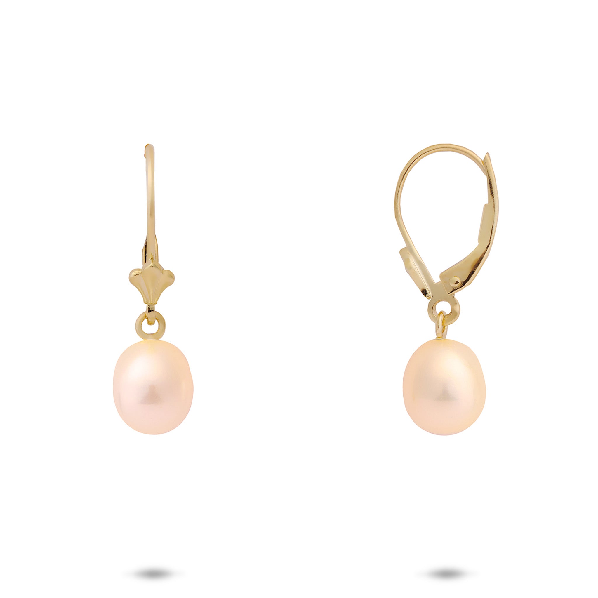 Freshwater Pearl Earrings in Gold - 7.5-8mm
