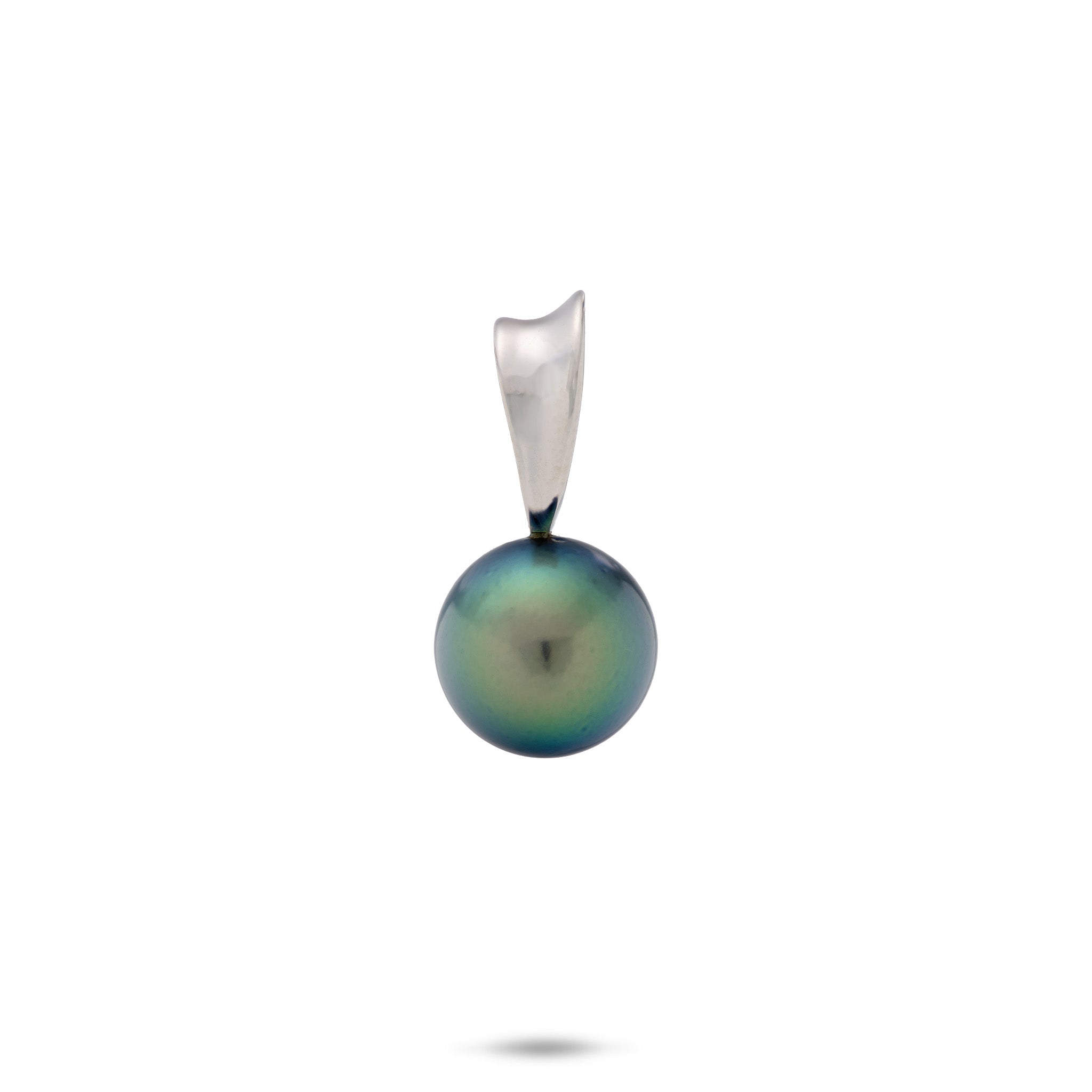 10-11mm Tahitian Black Pearl Pendant in 14k White Gold