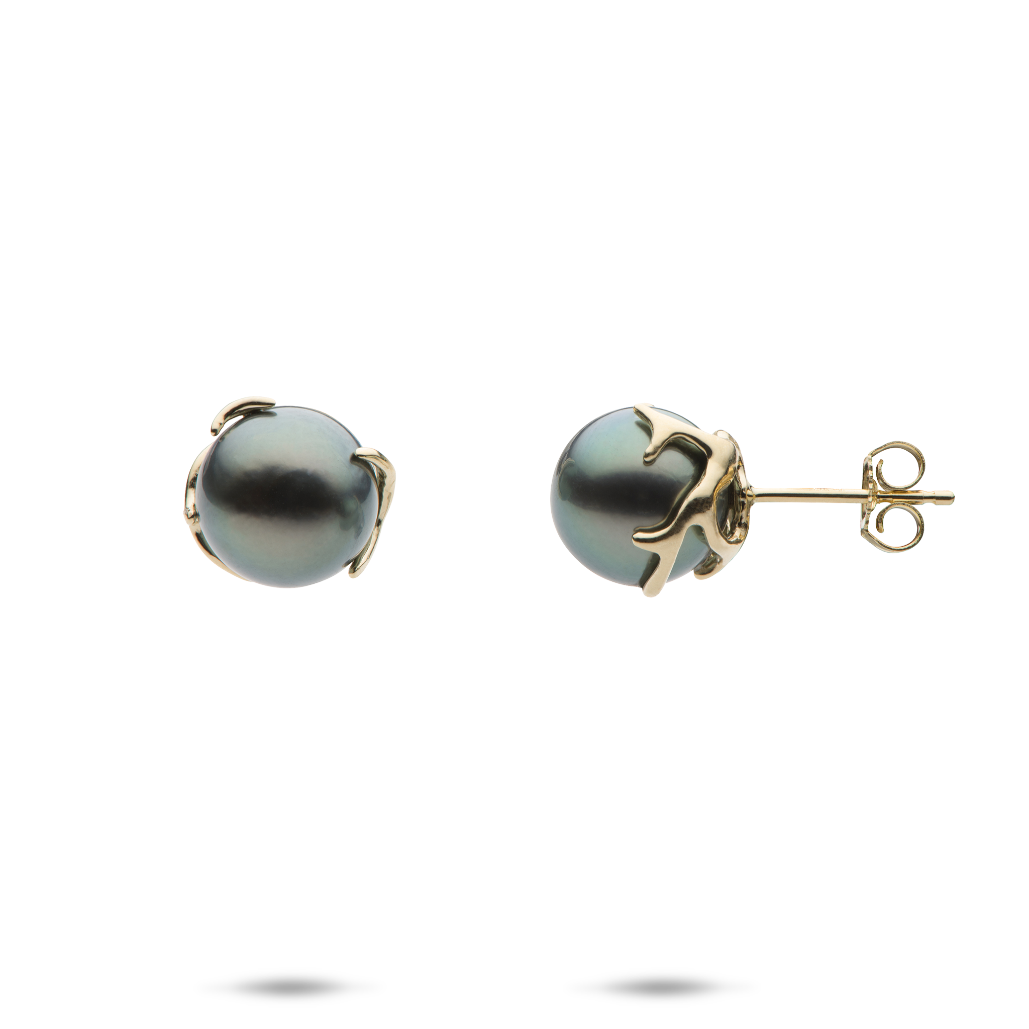 Traditionelle Tahiti-Perlenohrringe in Gold - 9-10 mm