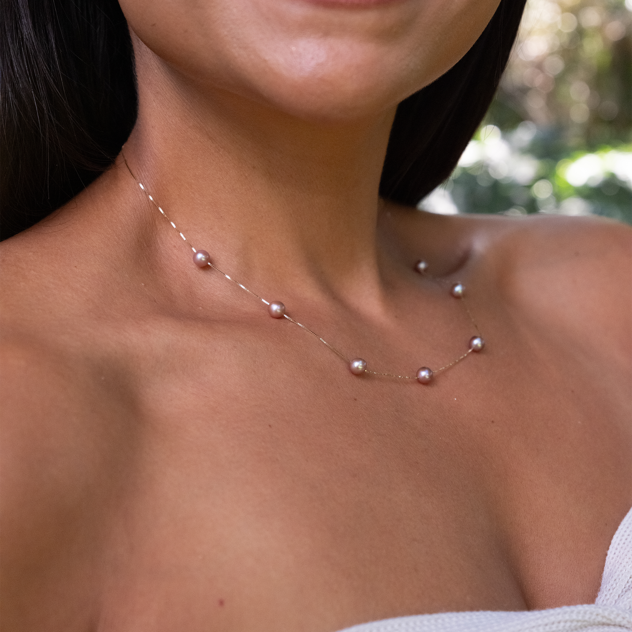 18" Mixed Freshwater Pearl Necklace in Gold - 5-6mm