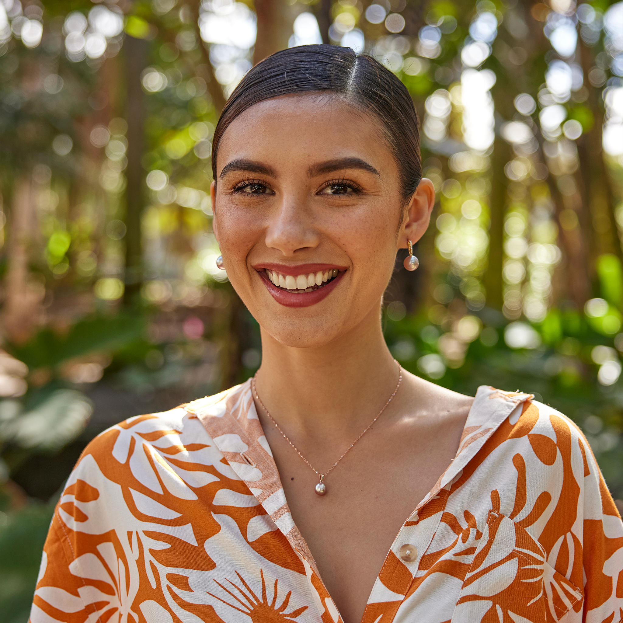 ローズゴールドのライラック淡水パールペンダント - 9-10mm