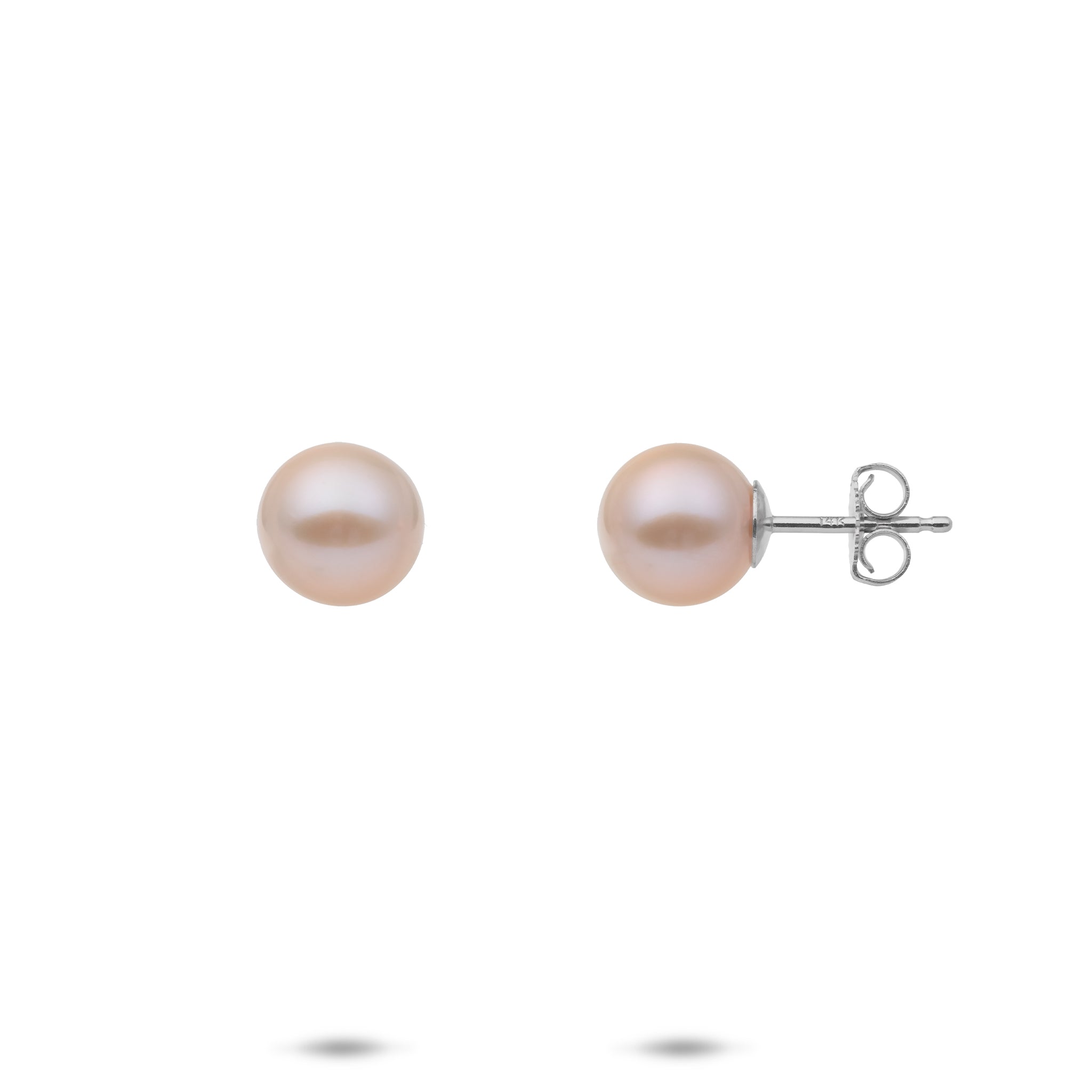 Freshwater Pearl Earrings in White Gold - 7-8mm