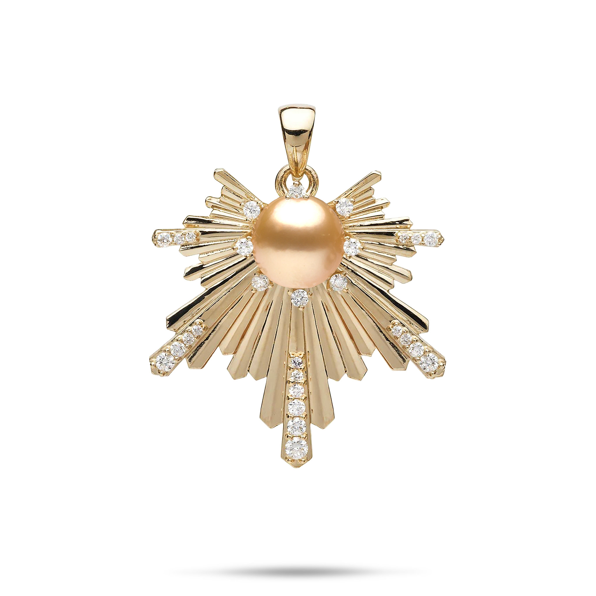 E Hoʻāla South Sea Gold Pearl Pendant in Gold with Diamonds - 27mm
