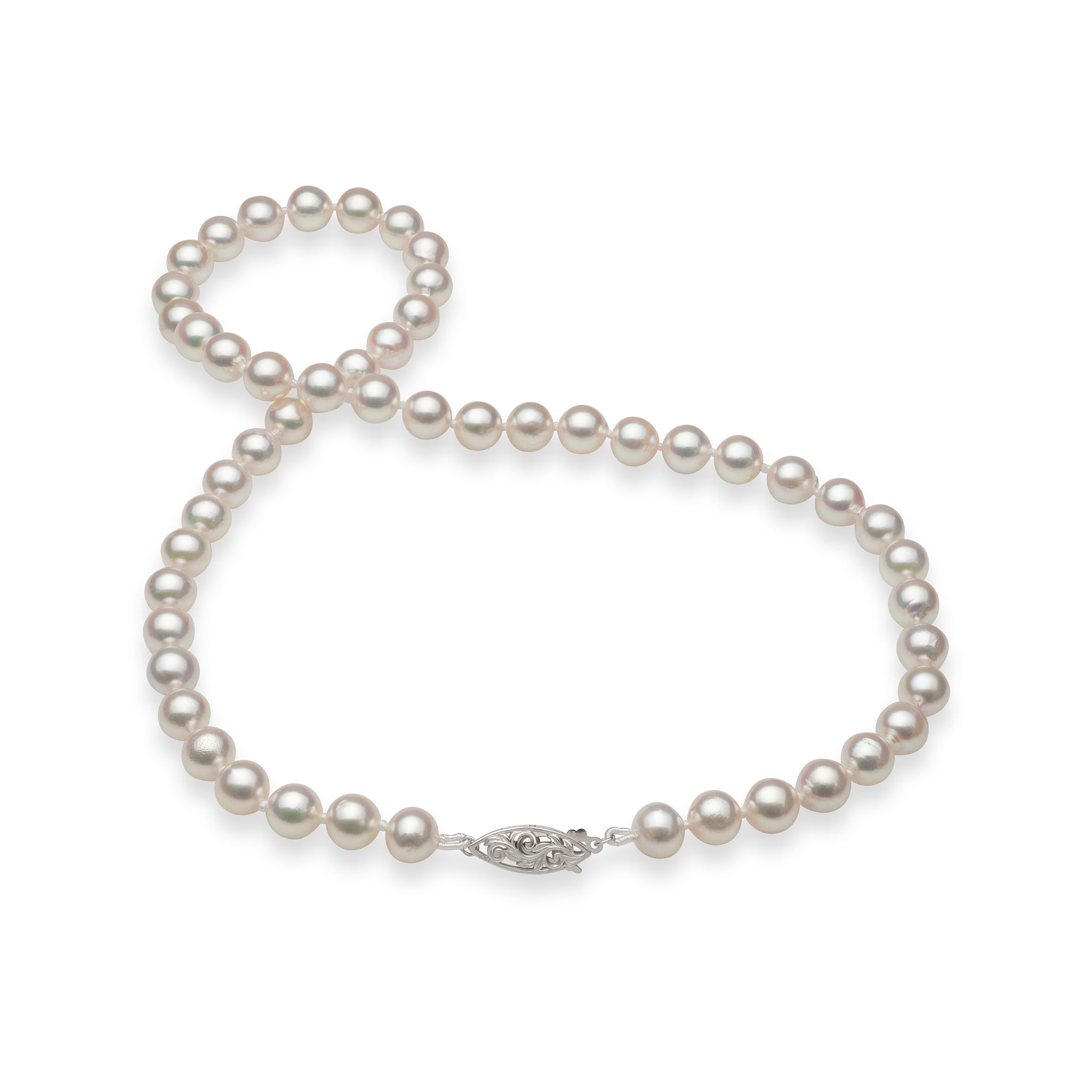 7-8mm 18-19" Akoya White Pearl Strand with 14k White Gold Clasp