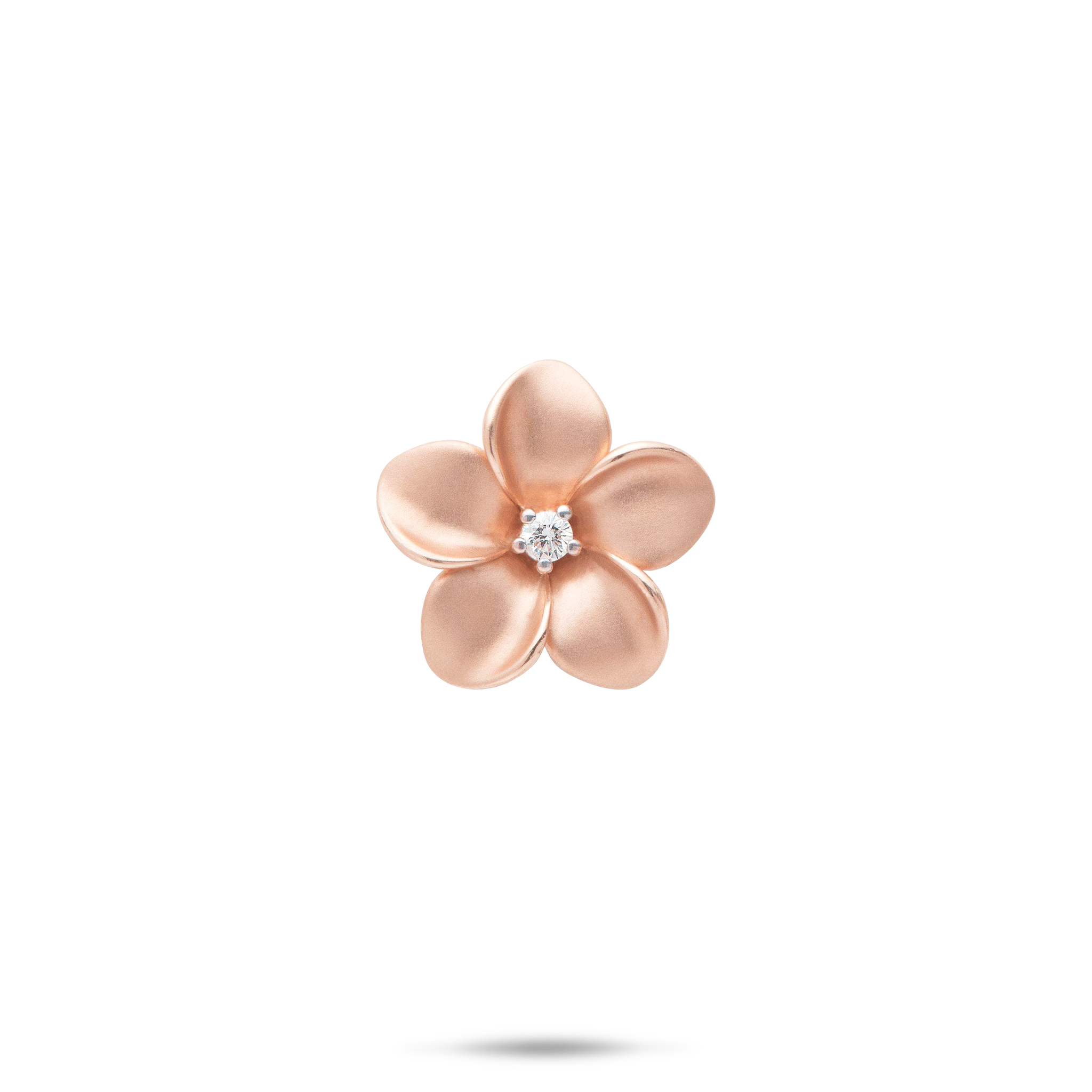 Plumeria Pendant in Rose Gold with Diamond - 16mm