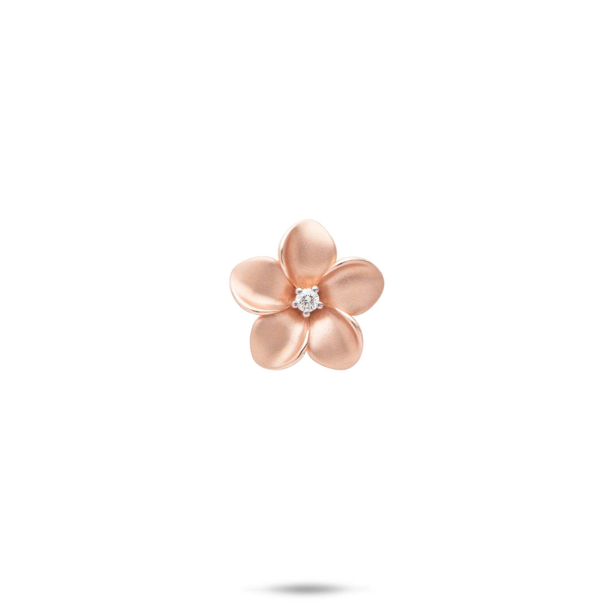 Plumeria Pendant in Rose Gold with Diamond - 13mm
