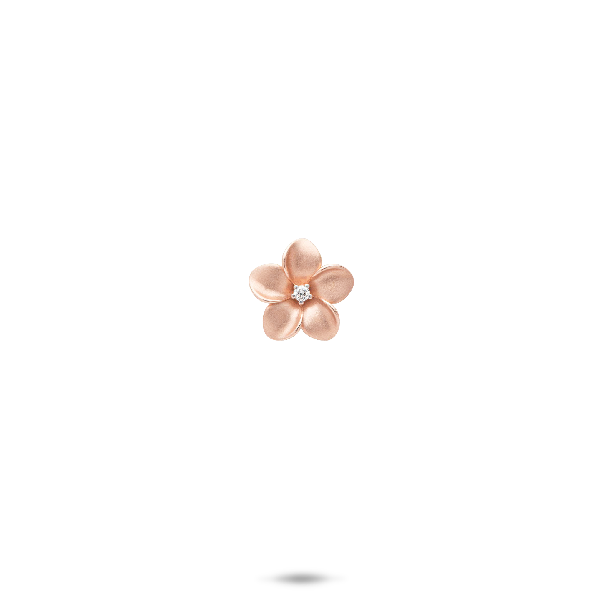 Plumeria Pendant in Rose Gold with Diamond - 9mm