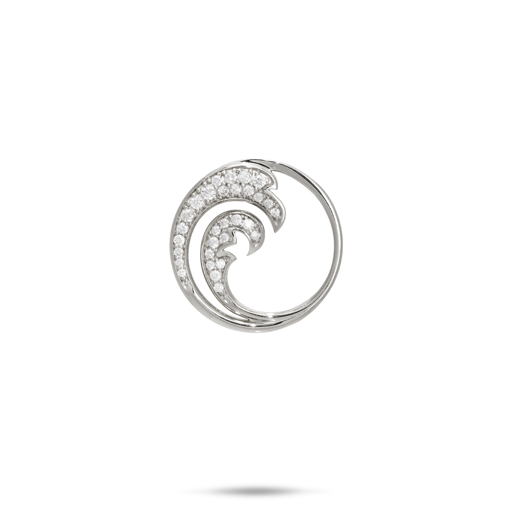 Nalu Pendant in White Gold with Diamonds - 18mm