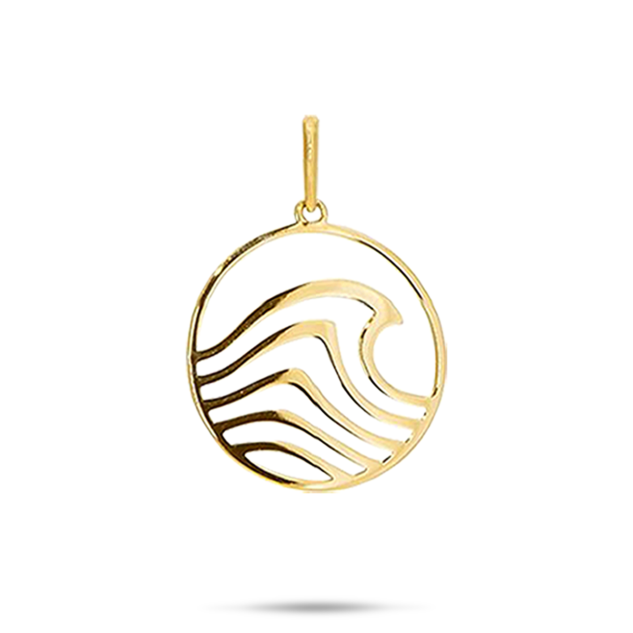 Abstrakter Nalu-Anhänger in Gold - 22 mm