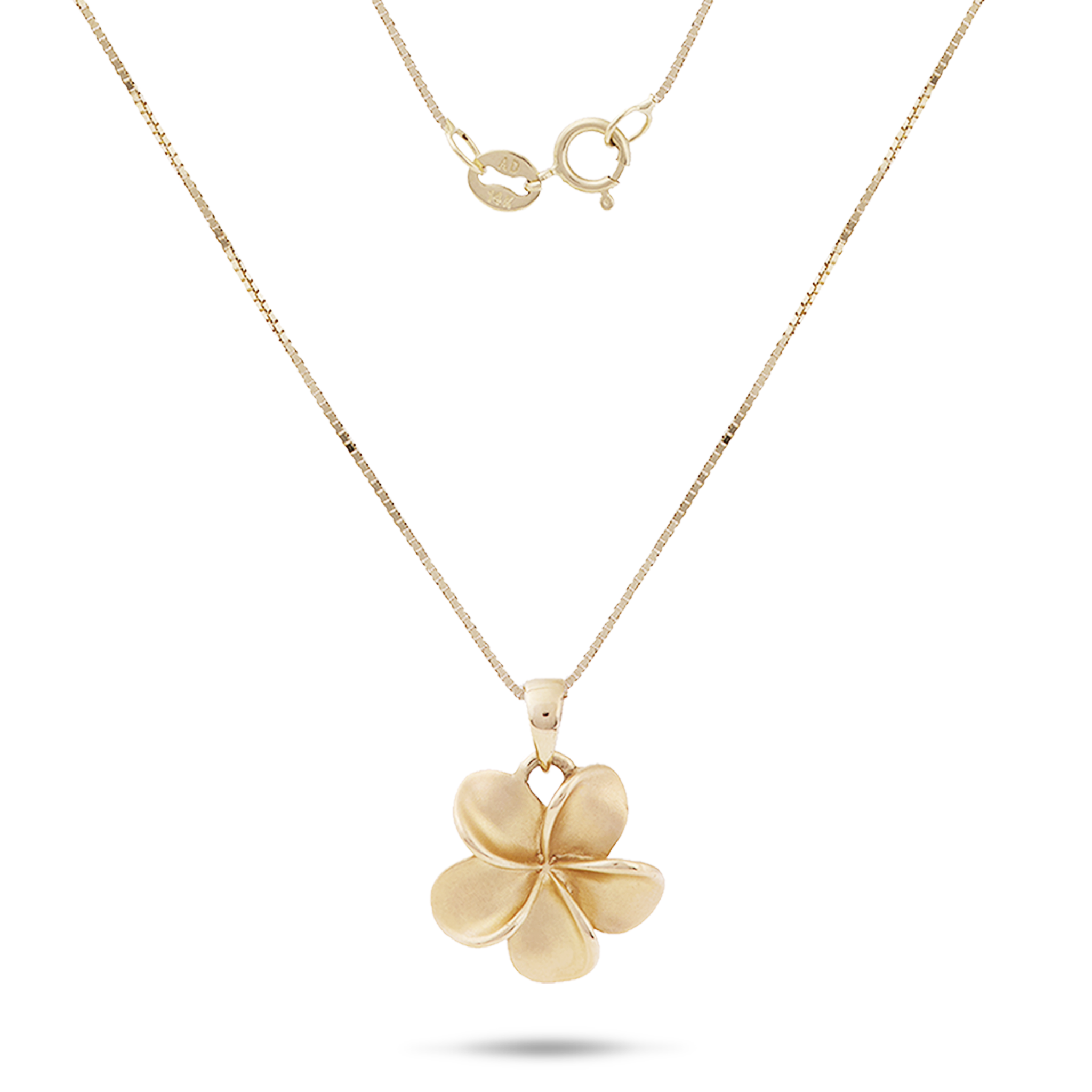 18" Plumeria Necklace in Gold - 11mm