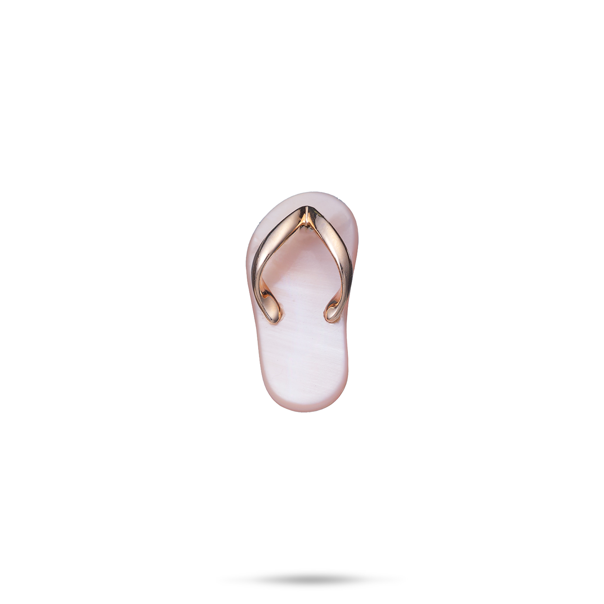 Pink Mother of Pearl Slipper Pendant in Rose Gold - 19mm
