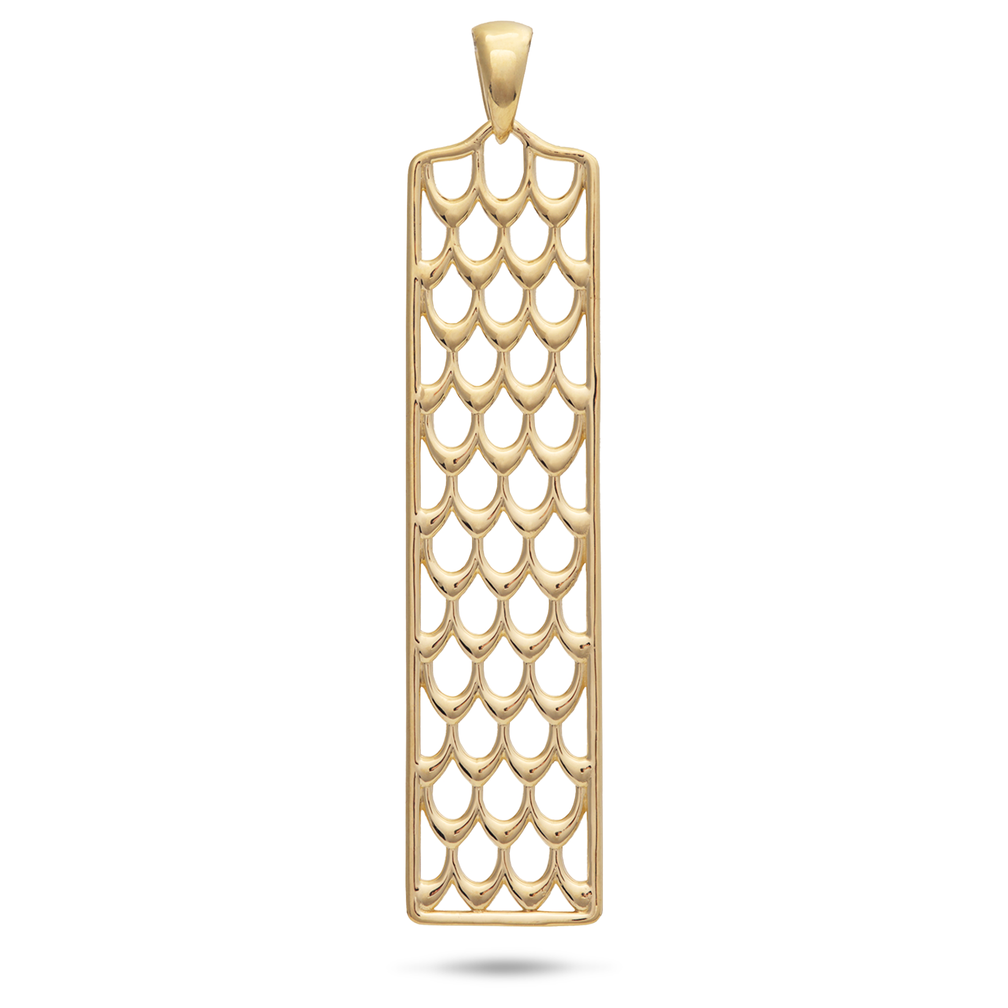 Kamohoaliʻi ʻIwa Bird Feather Pendant in Gold - 50mm