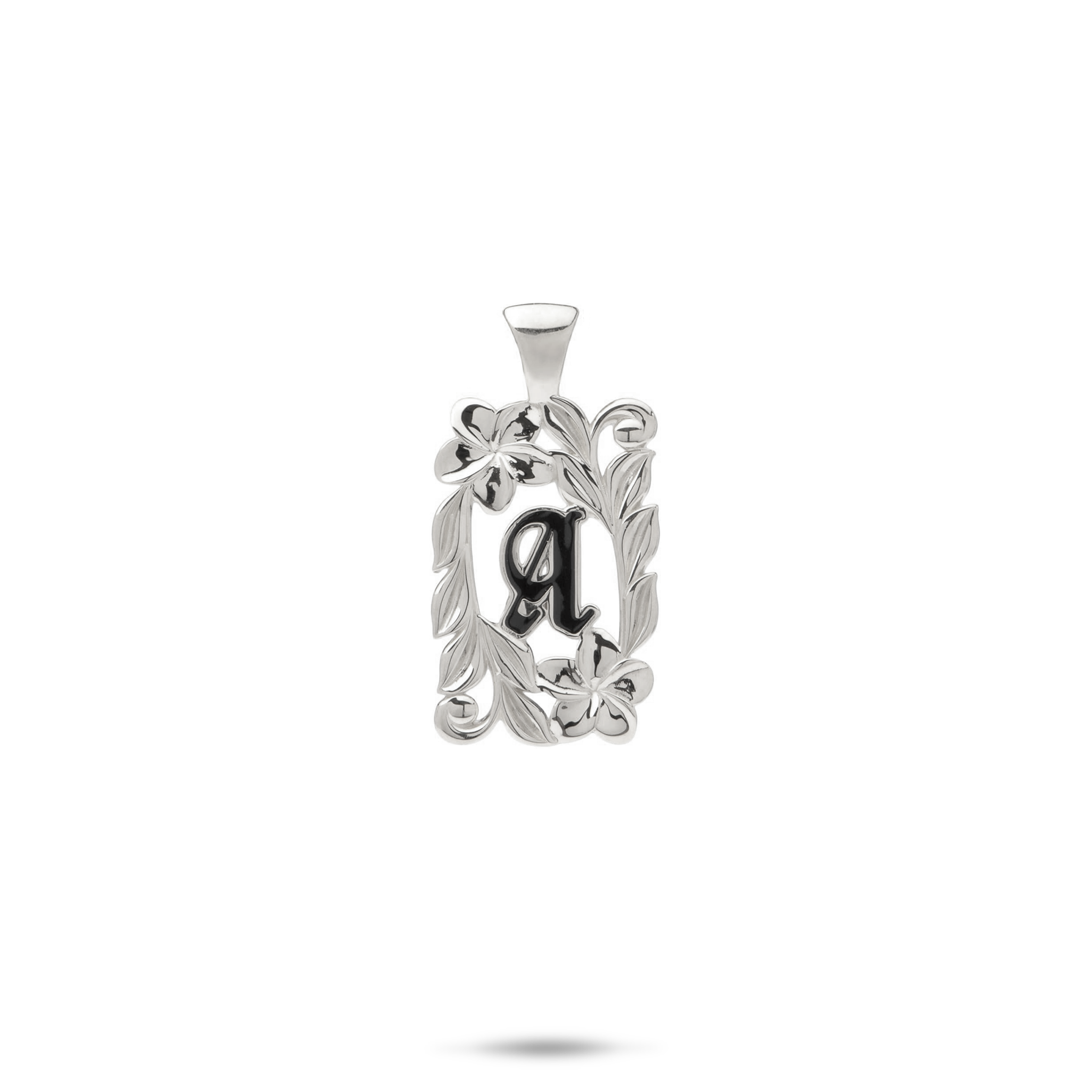 Special Order Hawaiian Heirloom Plumeria Initial Pendant in Gold - 17mm