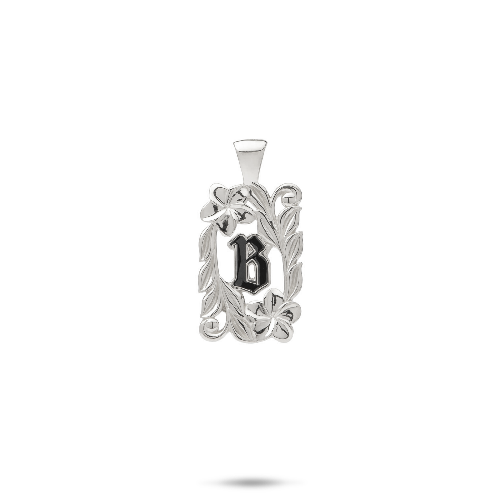 Special Order Hawaiian Heirloom Plumeria Initial Pendant in Gold - 17mm