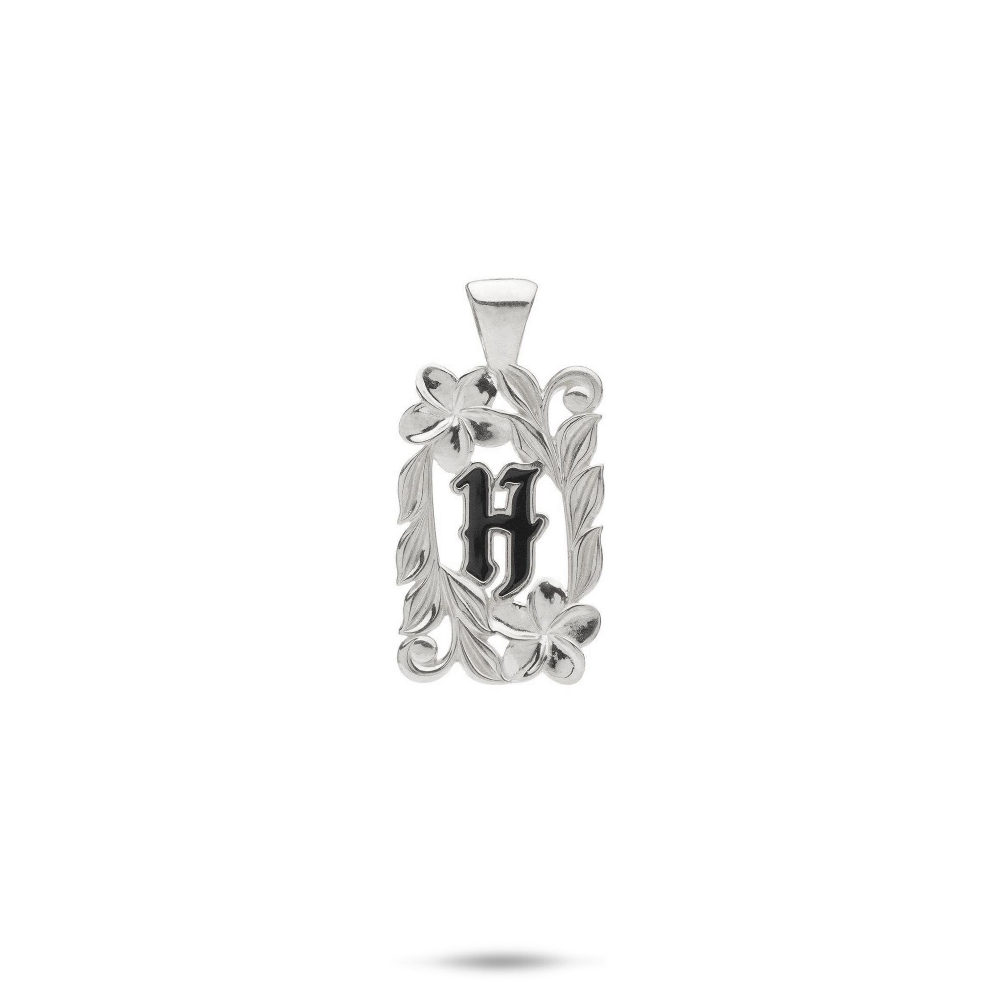 Special Order Hawaiian Heirloom Plumeria Initial Pendant in Gold - 17mm