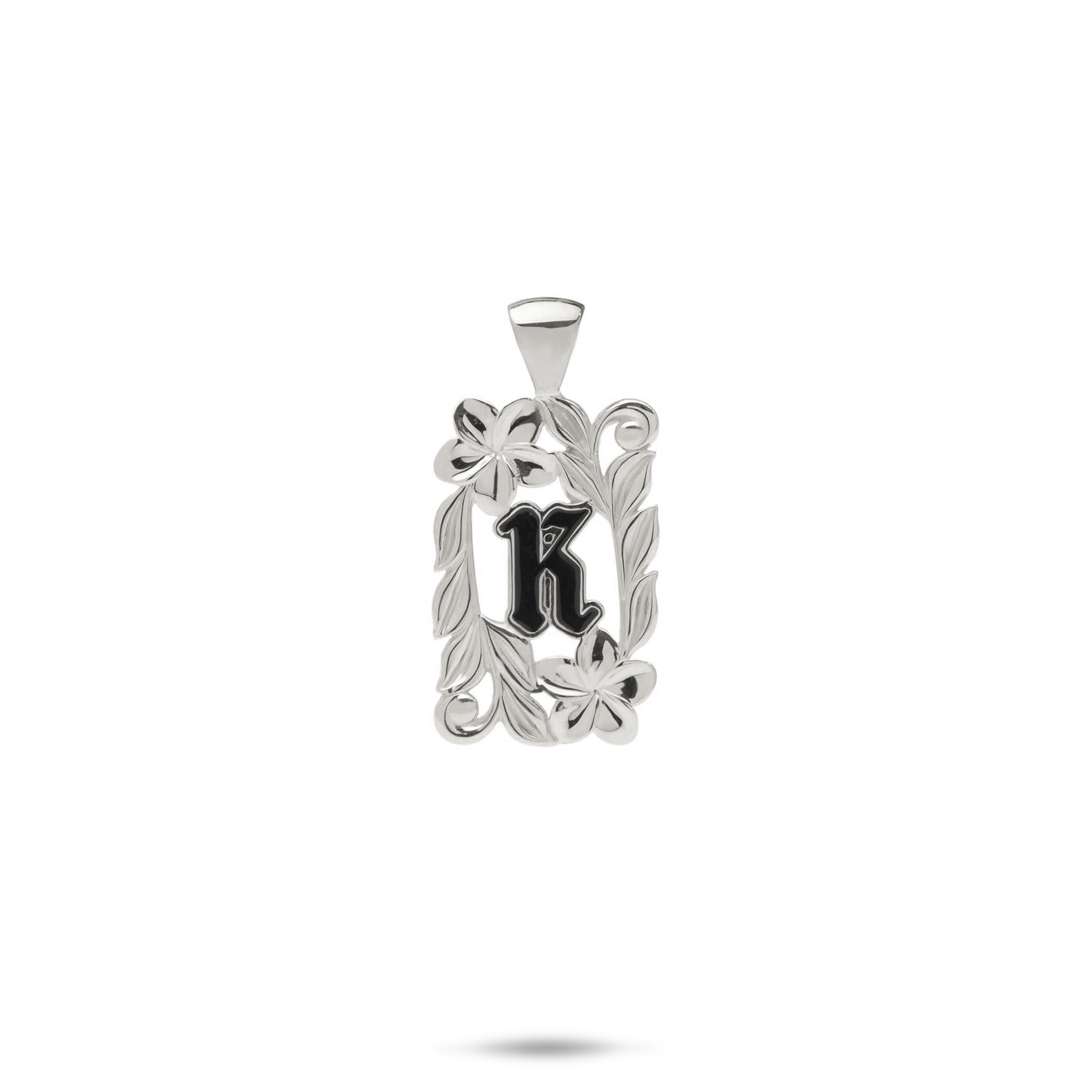 Special Order Hawaiian Heirloom Plumeria Initial Pendant in Gold - 17mm