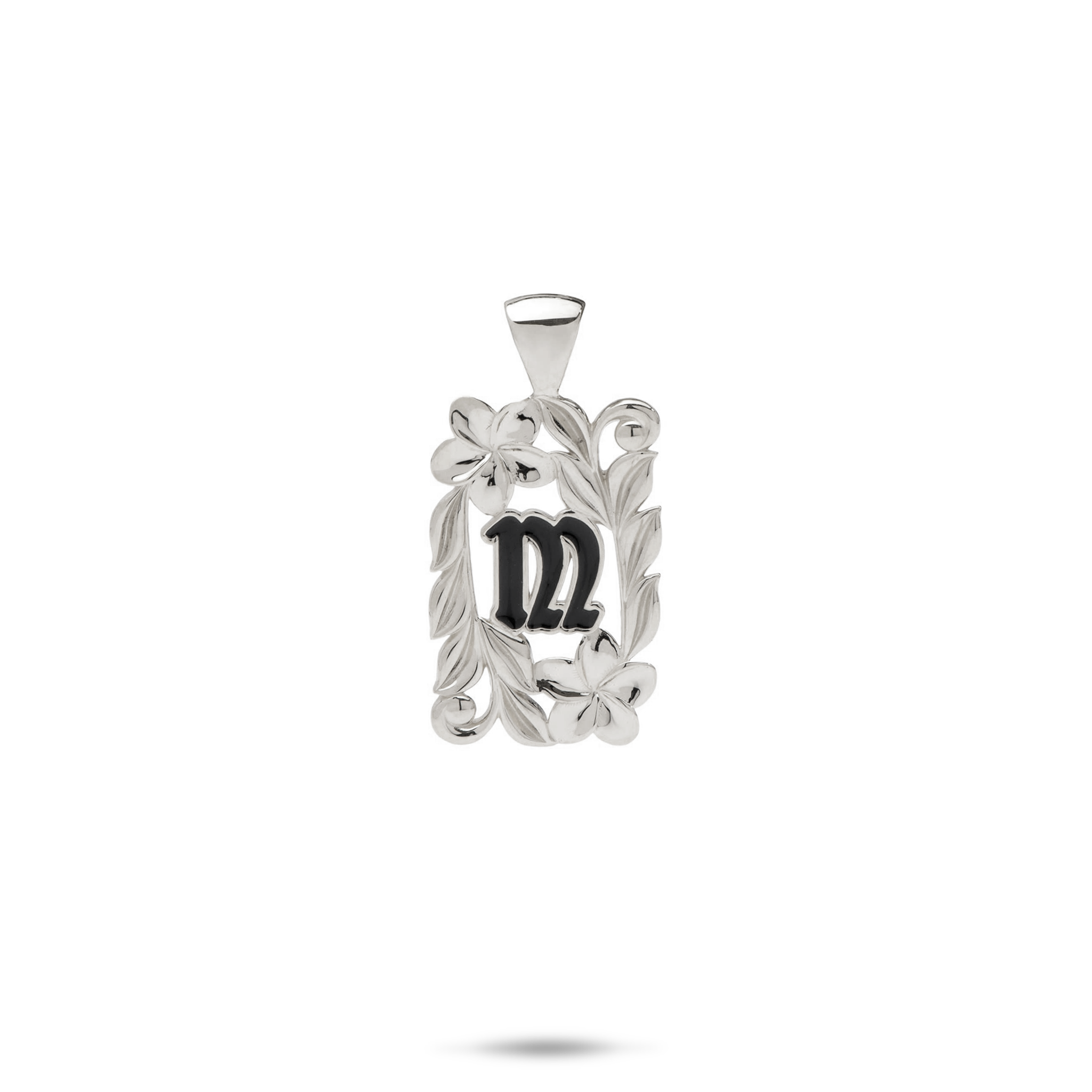 Special Order Hawaiian Heirloom Plumeria Initial Pendant in Gold - 17mm
