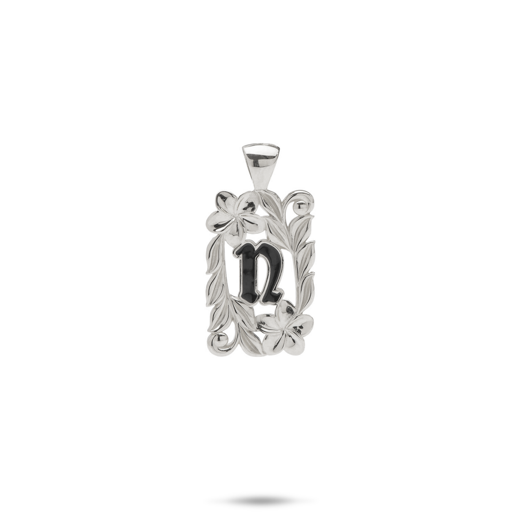 Special Order Hawaiian Heirloom Plumeria Initial Pendant in Gold - 17mm