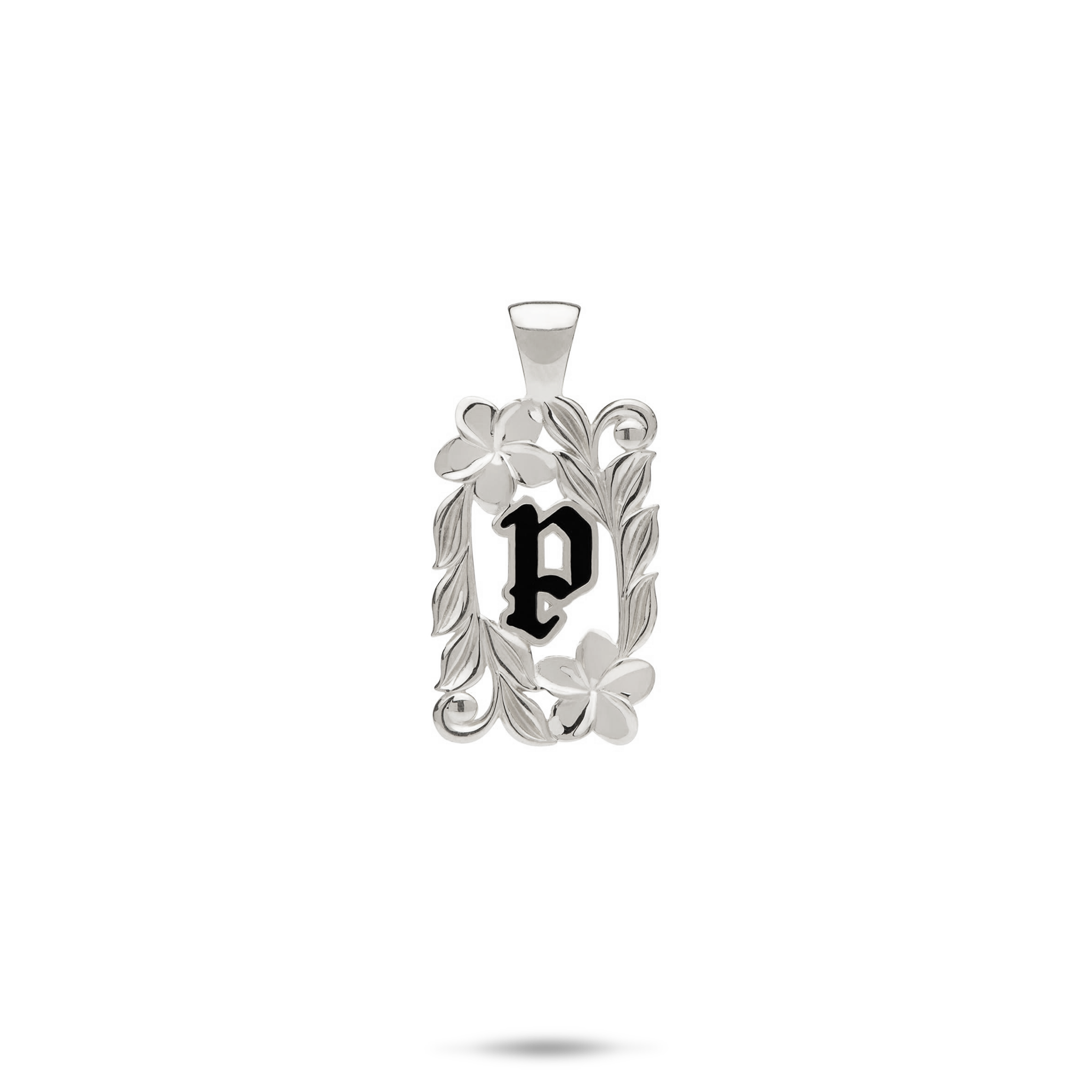 Special Order Hawaiian Heirloom Plumeria Initial Pendant in Gold - 17mm