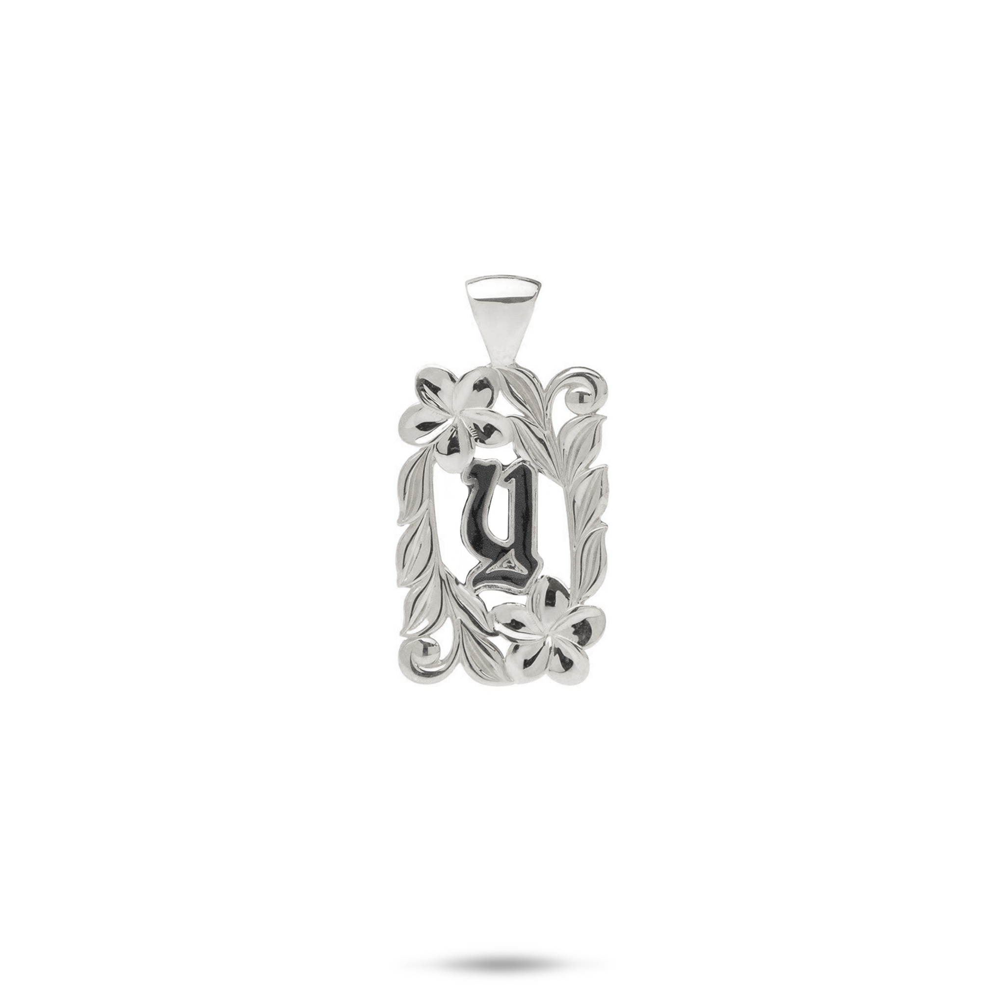Special Order Hawaiian Heirloom Plumeria Initial Pendant in Gold - 17mm