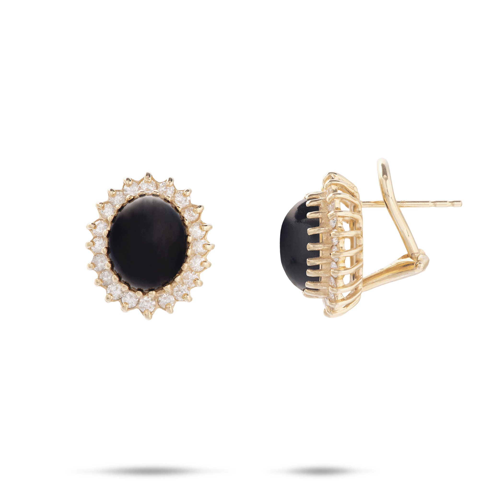 Princess Ka'iulani Black Coral Ohrringe in Gold mit Diamanten - 10 mm