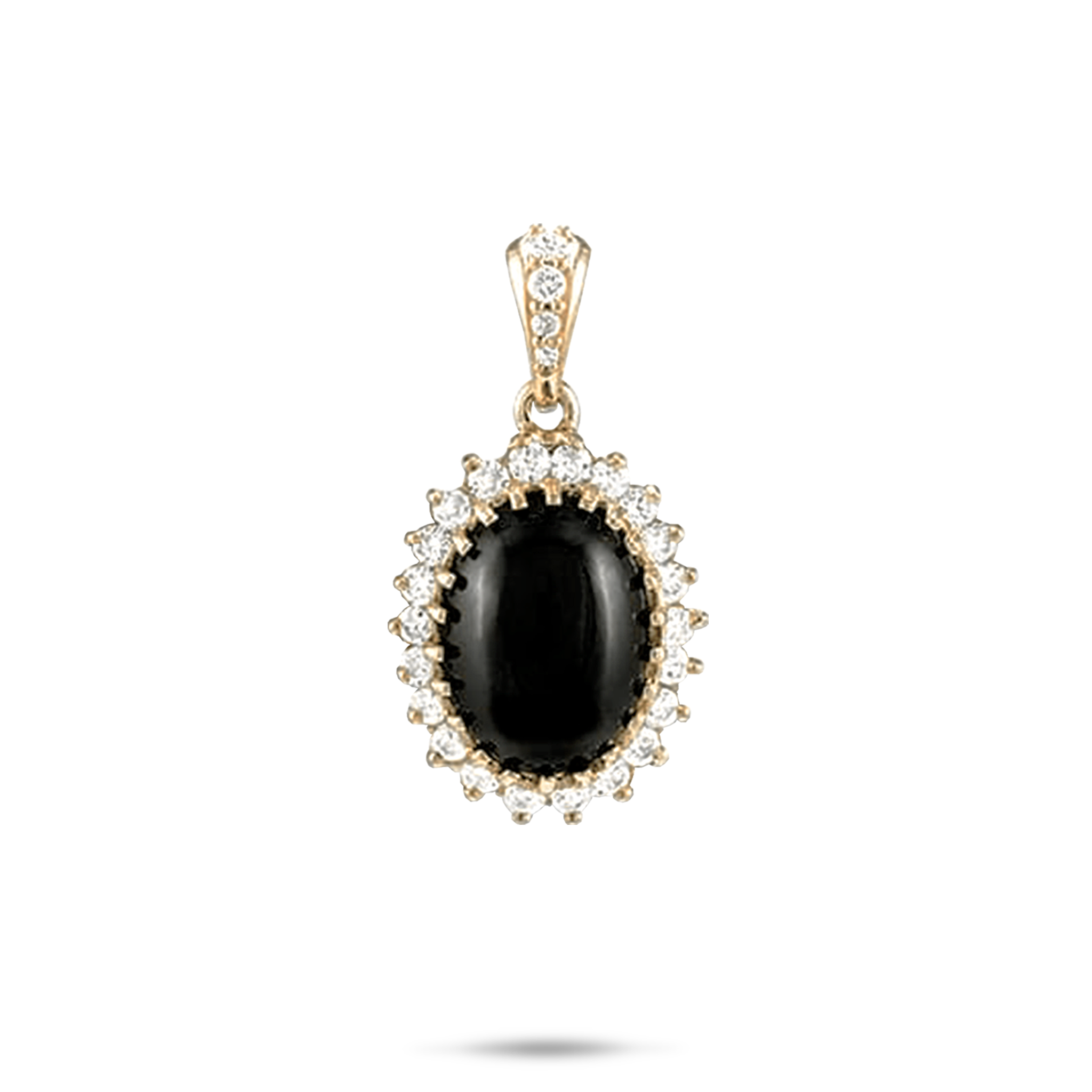ダイヤモンドと金の王女Ka'iulani Black Coralペンダント - 14mm