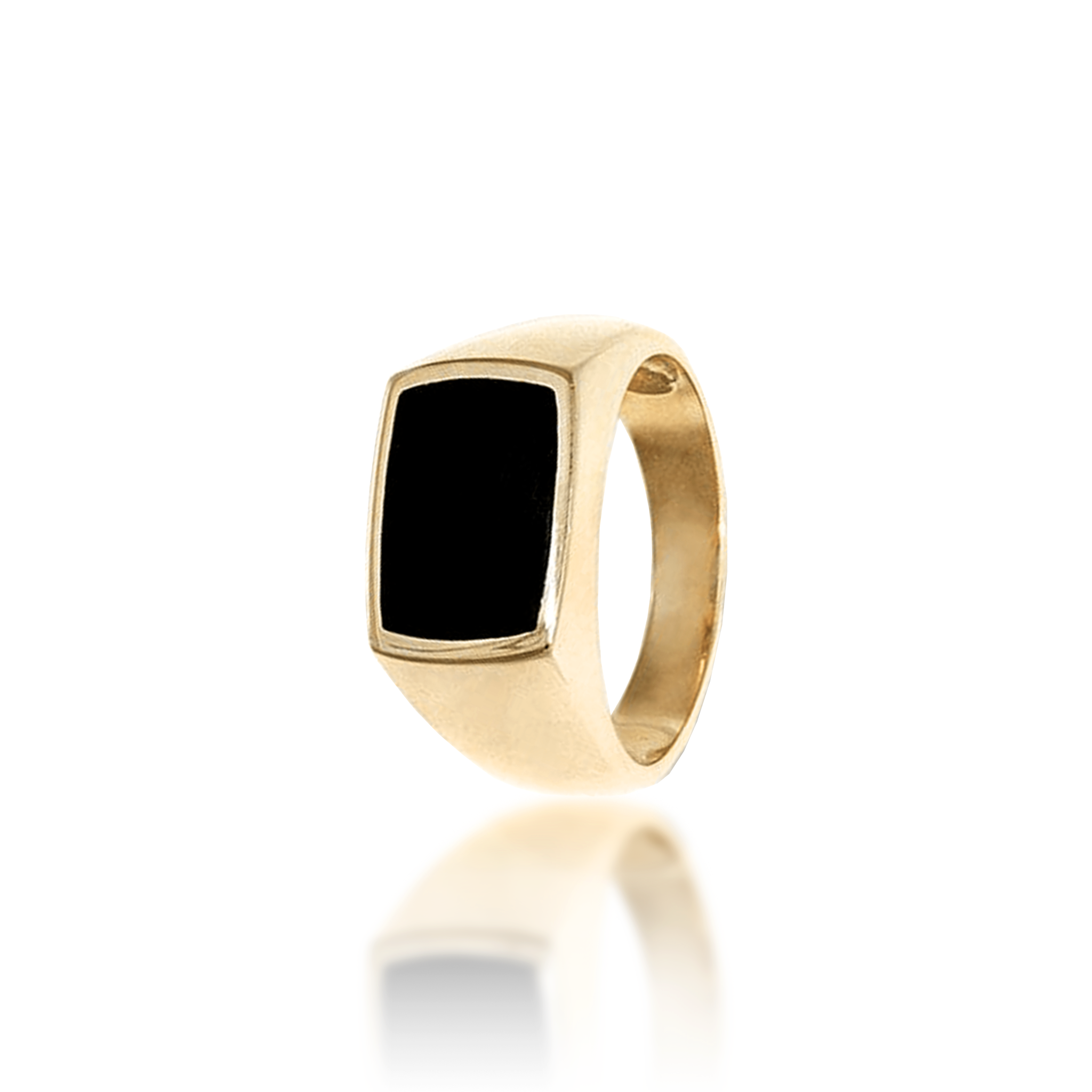 Black Coral Ring in Gold