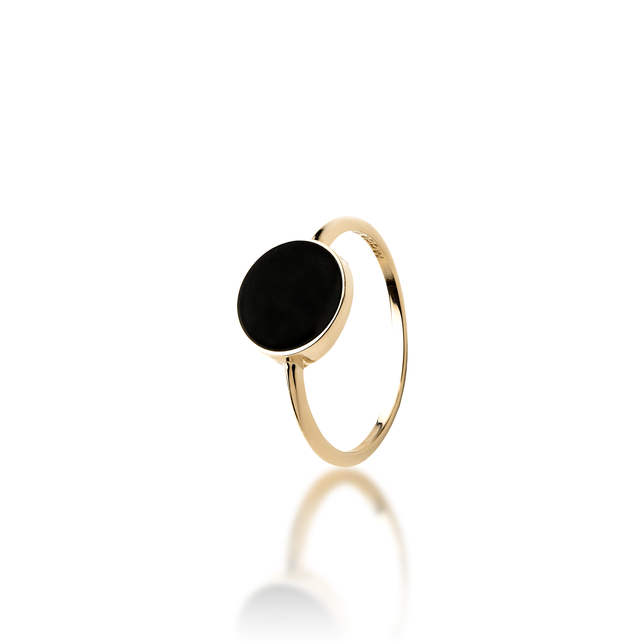 Eclipse Black Coral Ring in Gold - 9mm