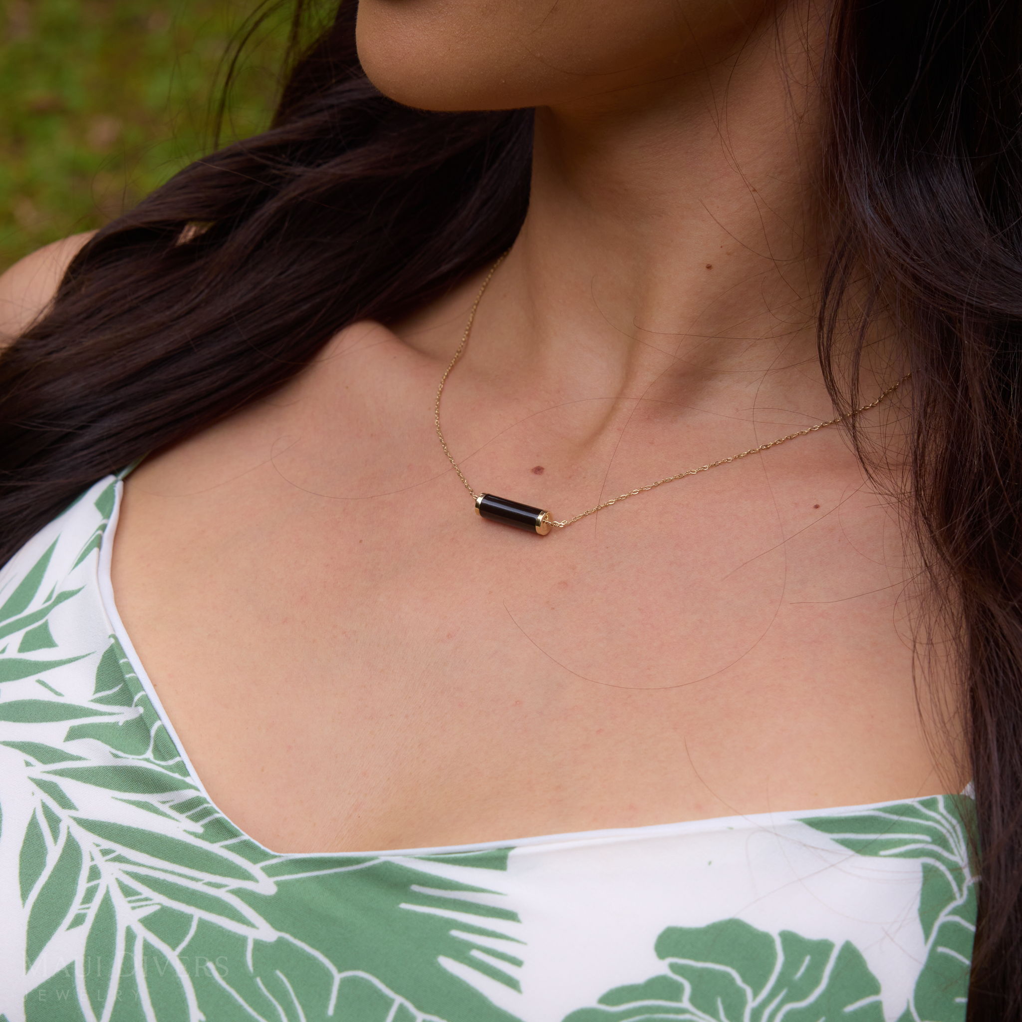 16-18" verstellbare Ocean Chimes Black Coral Halskette in Gold