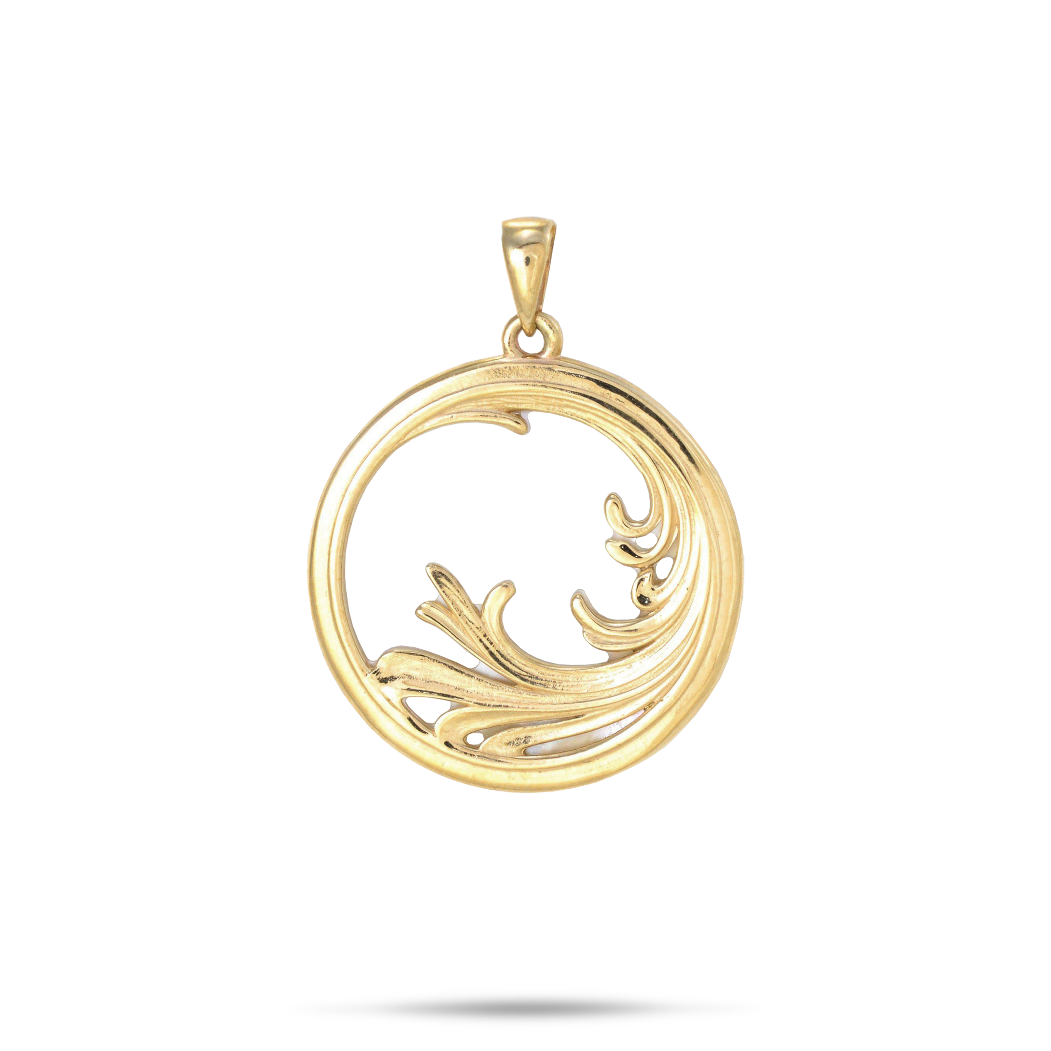 Nalu Splash Mother of Pearl Pendant in Gold - 22mm