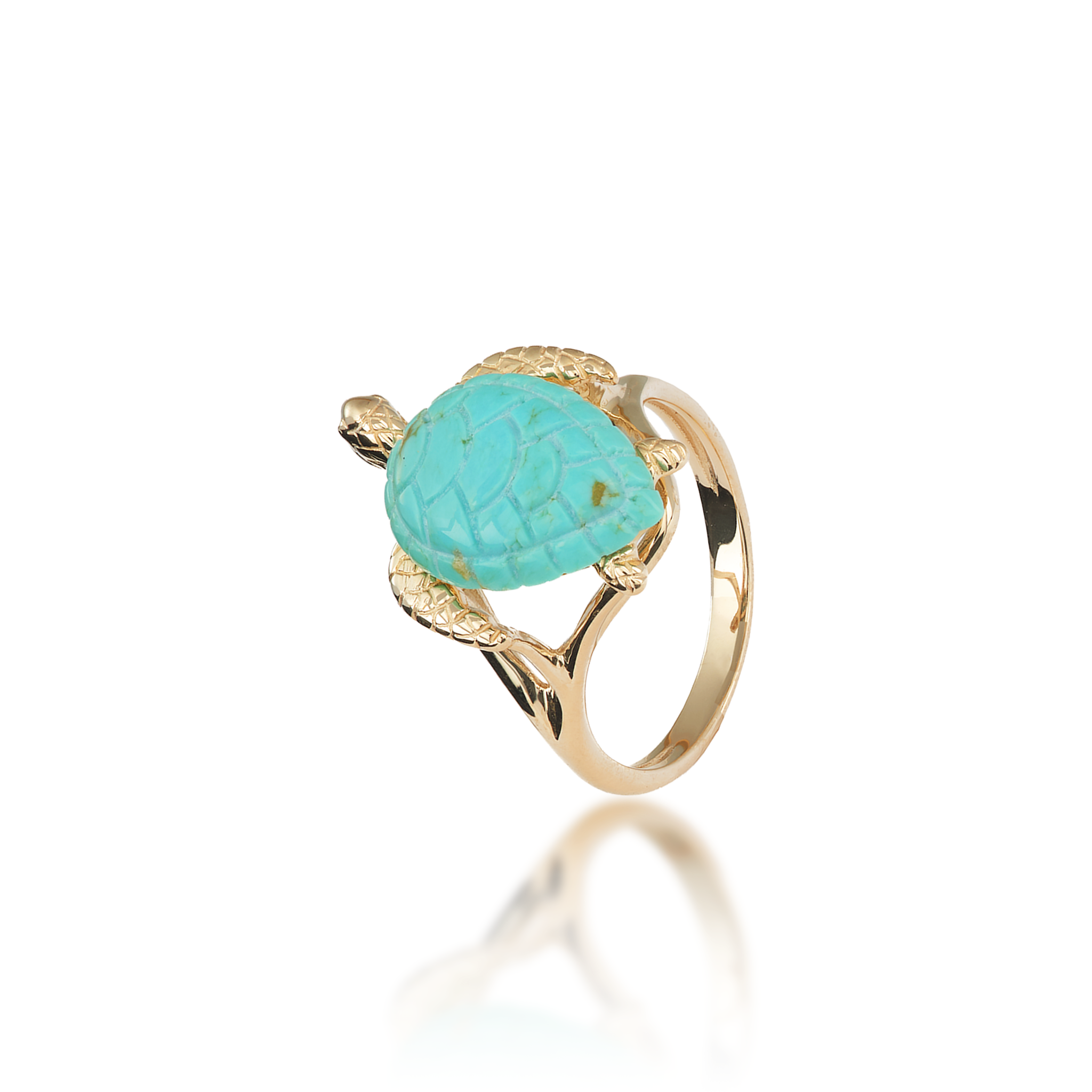 Honu Turquoise Ring in Gold - 18mm