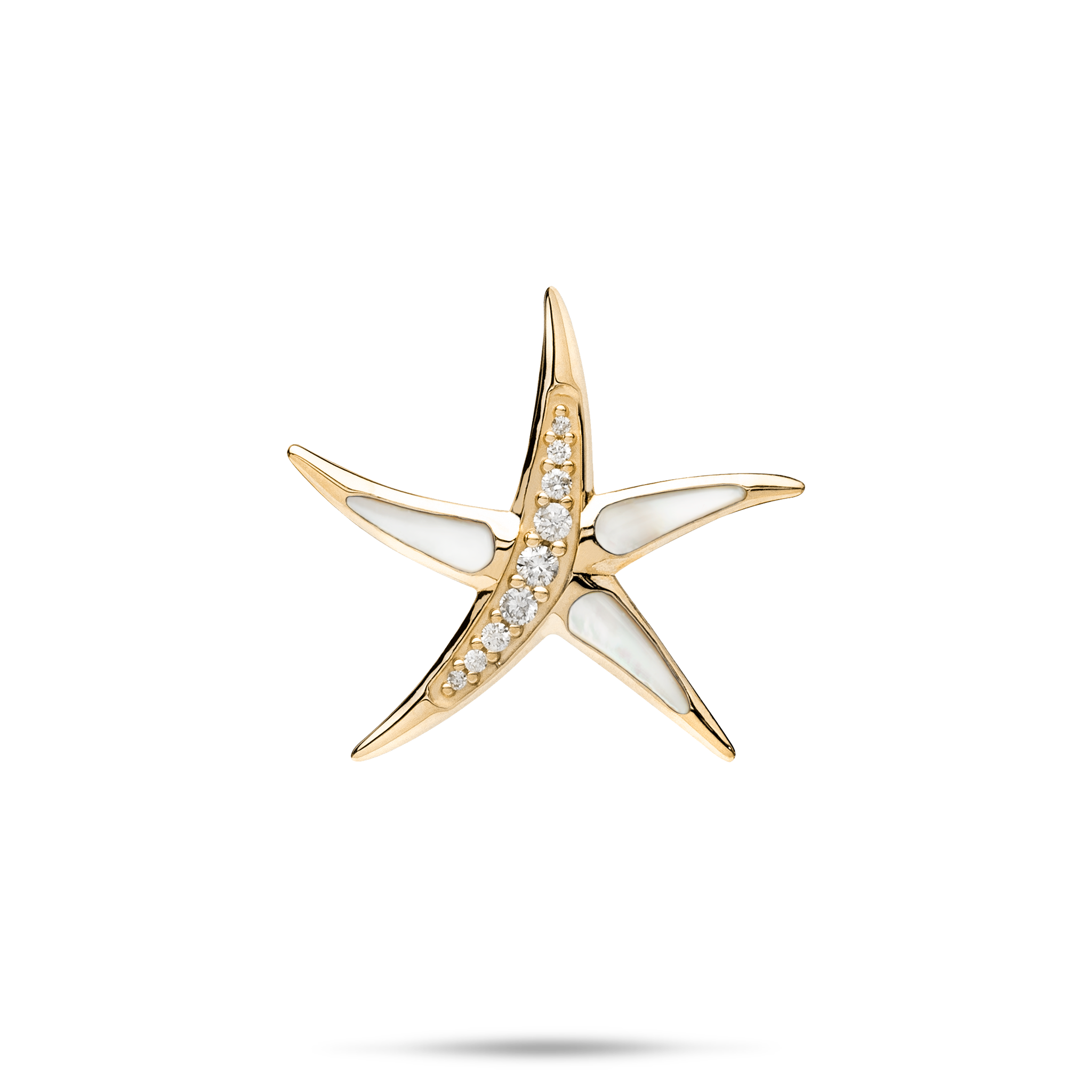 Sealife Starfish Mother of Pearl Pendant in Gold - 23mm