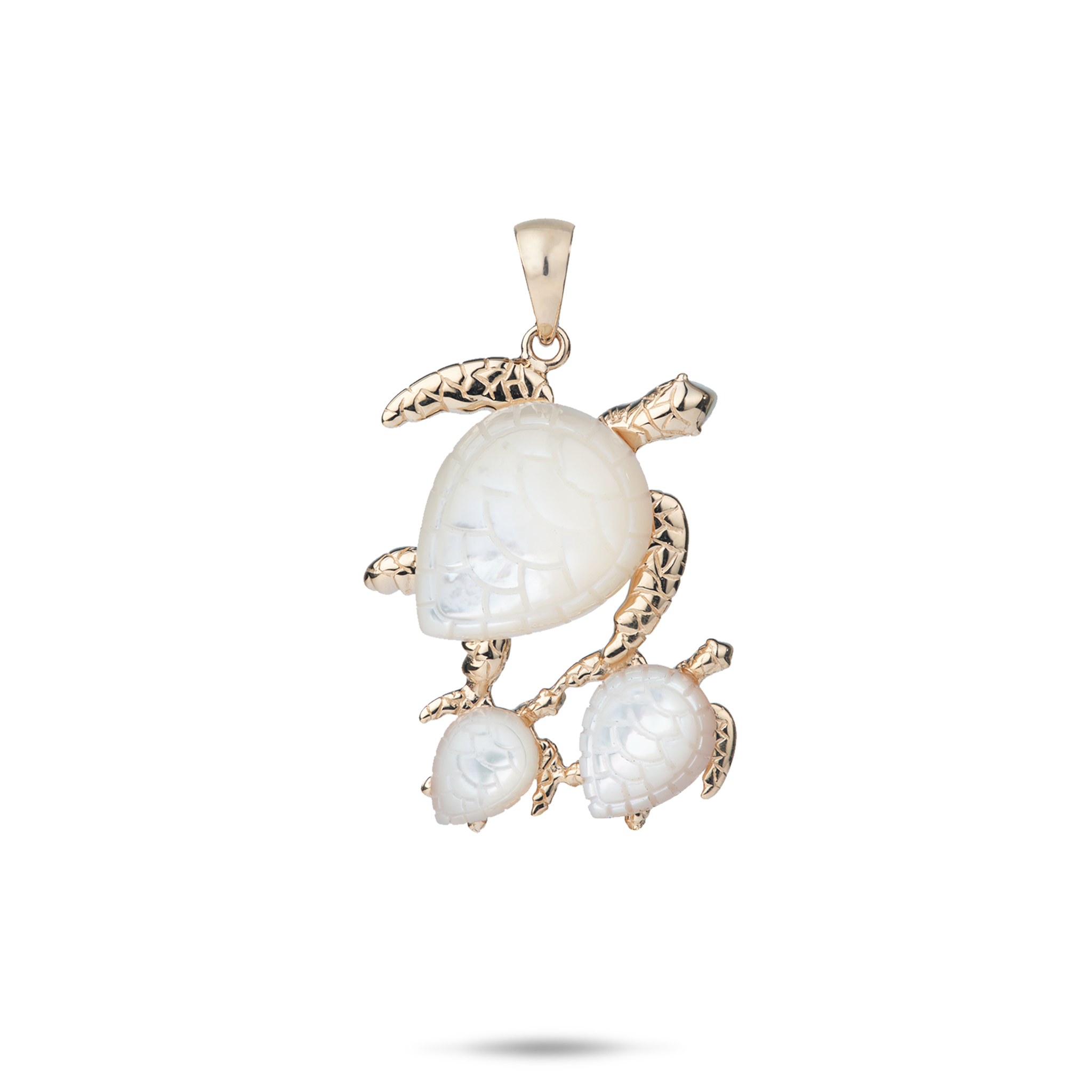 Honu Mother of Pearl Pendant in Gold - 29mm