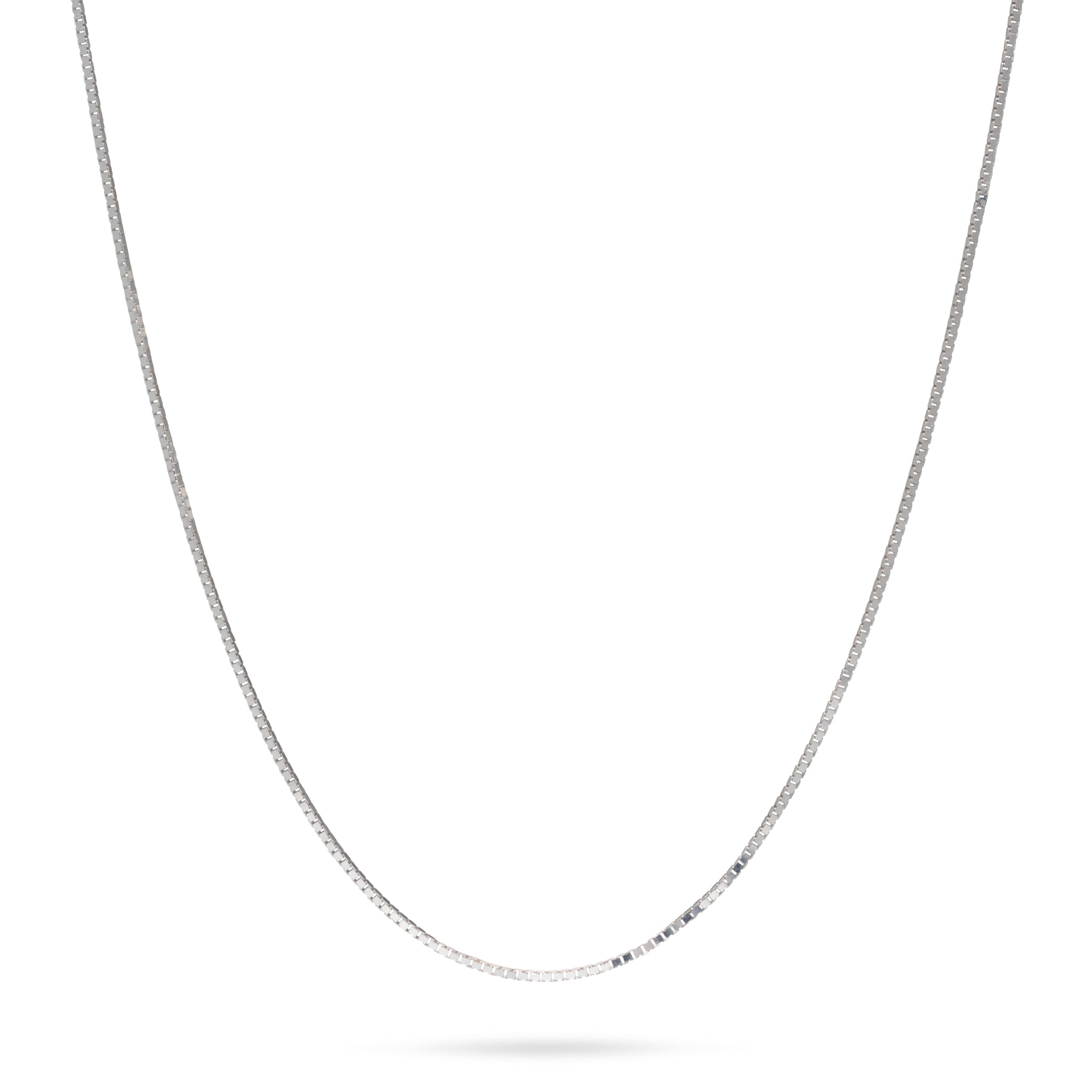 0.6mm Box Chain in 10k White Gold