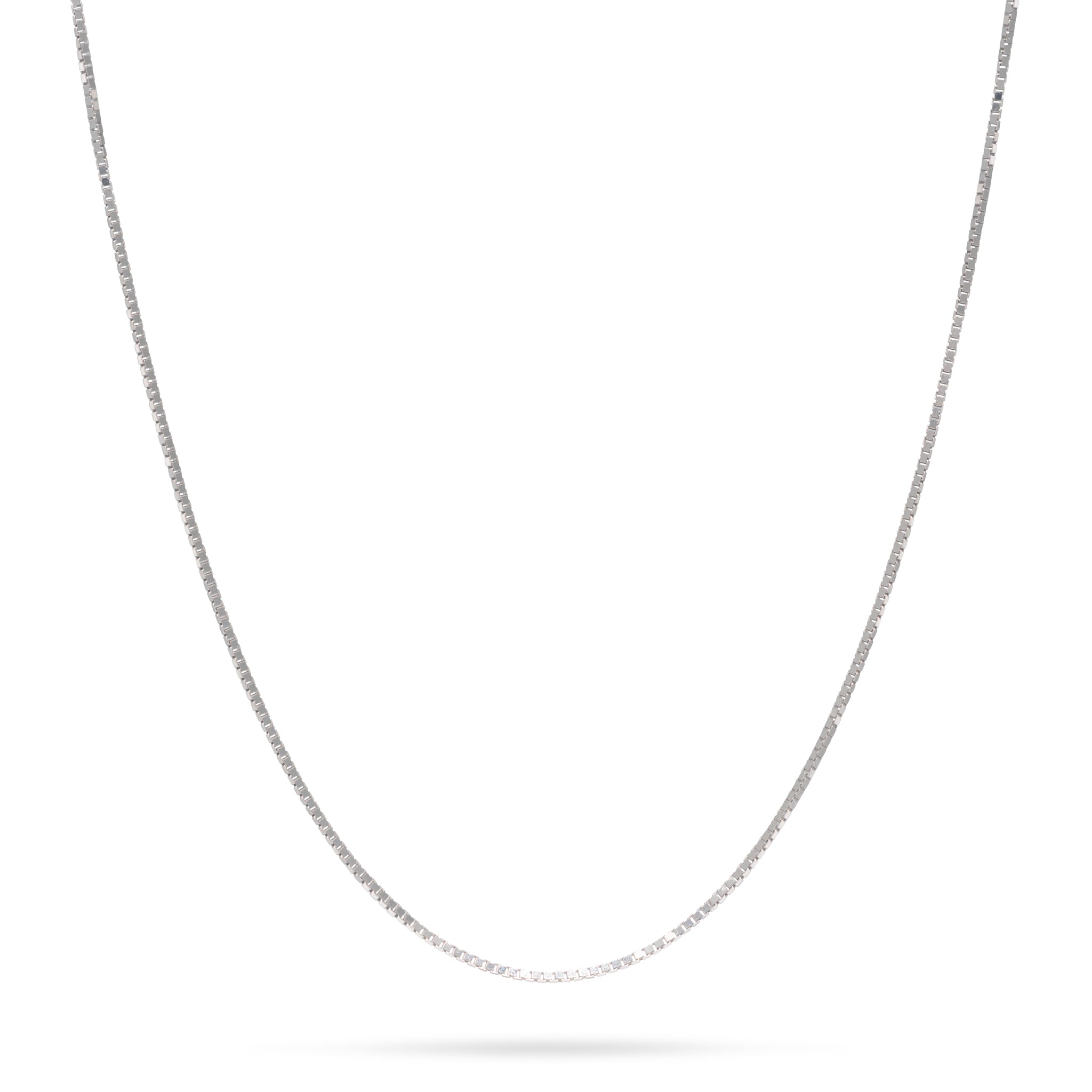 0.6mm Lite Box Chain in White Gold