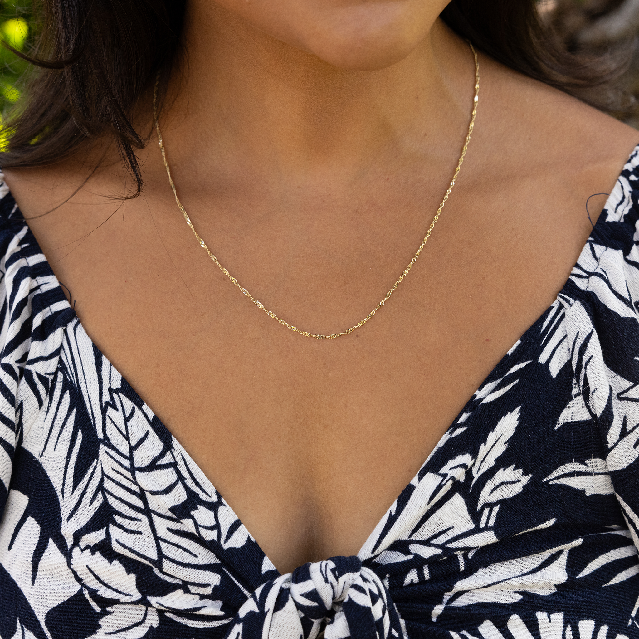 1.5mm Singapore Chain in Gold