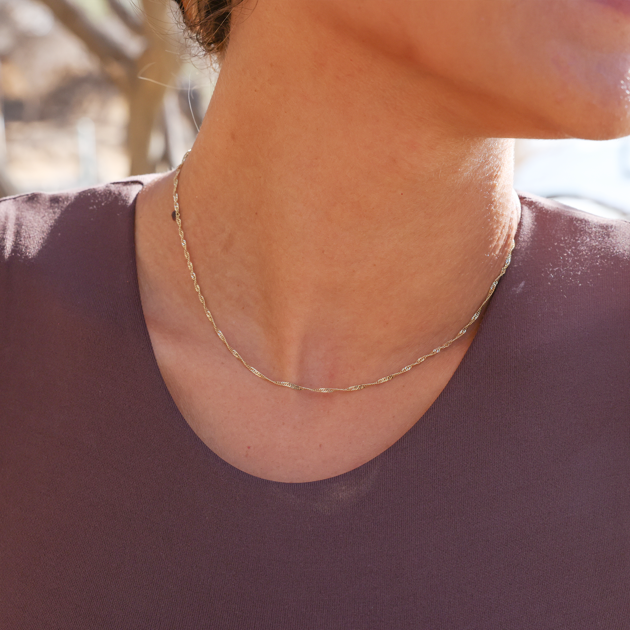 1.5mm Singapore Chain in Gold