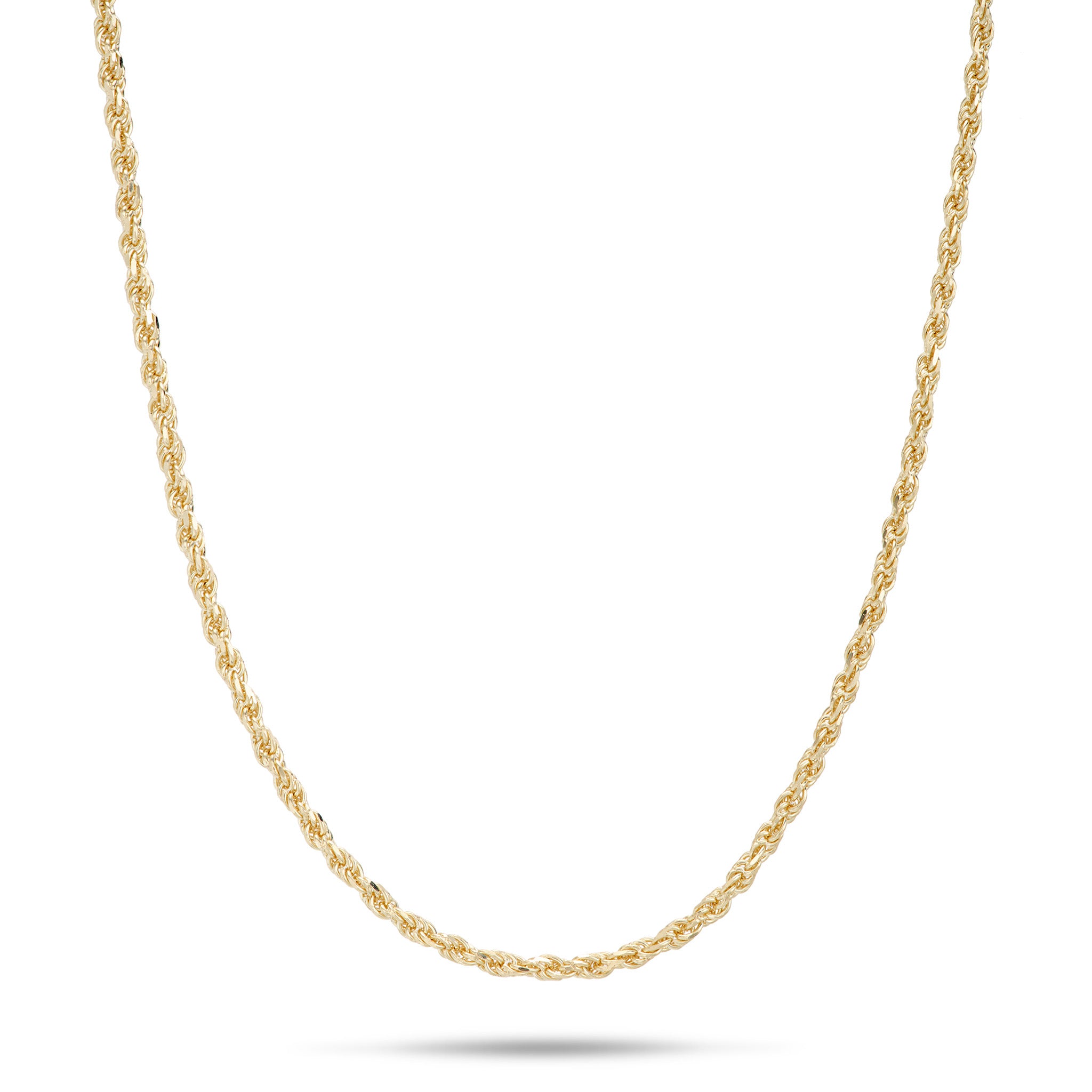 1.2mm Flex Rope Chain in Gold on white background