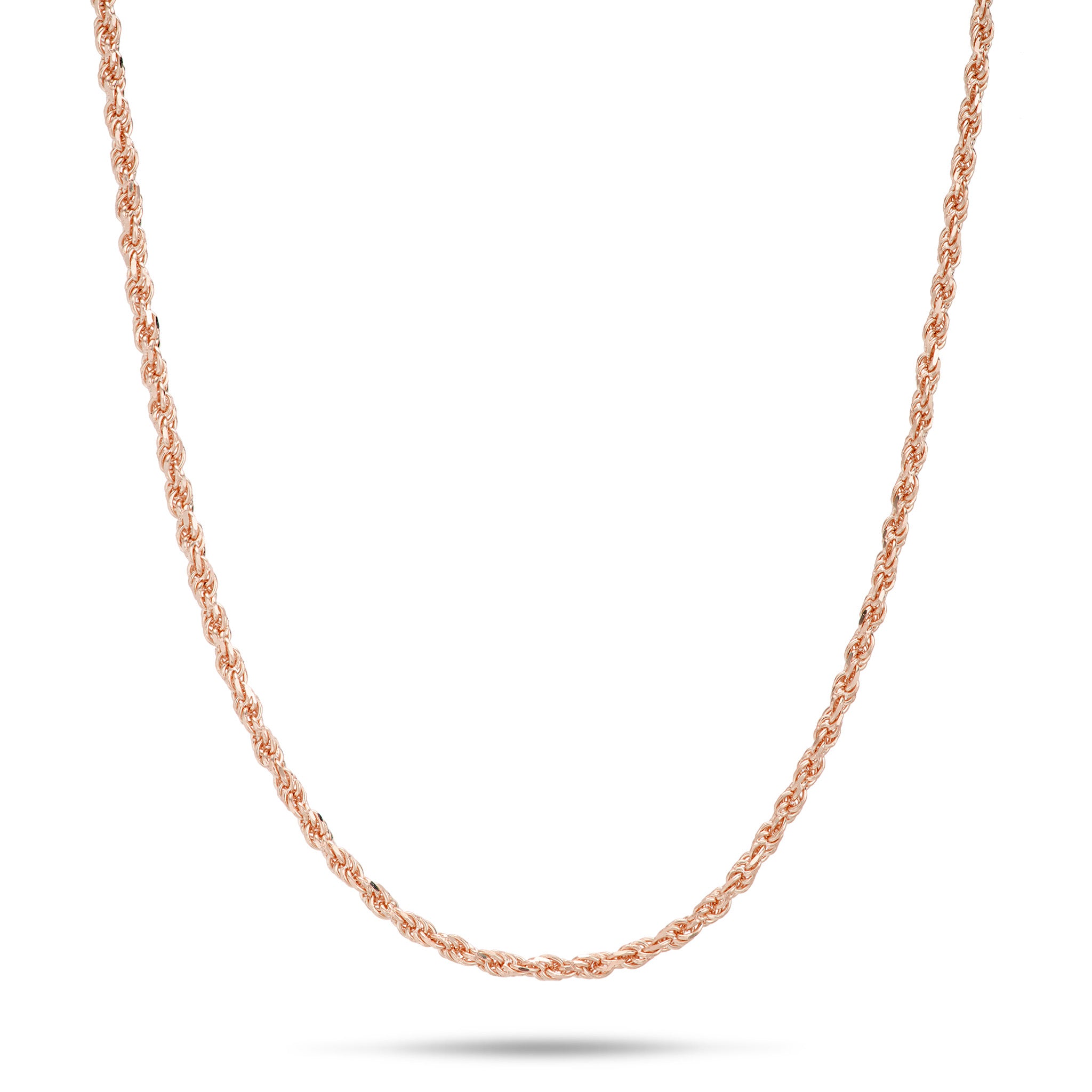 1.2mm Flex Rope Chain in Rose Gold on white background