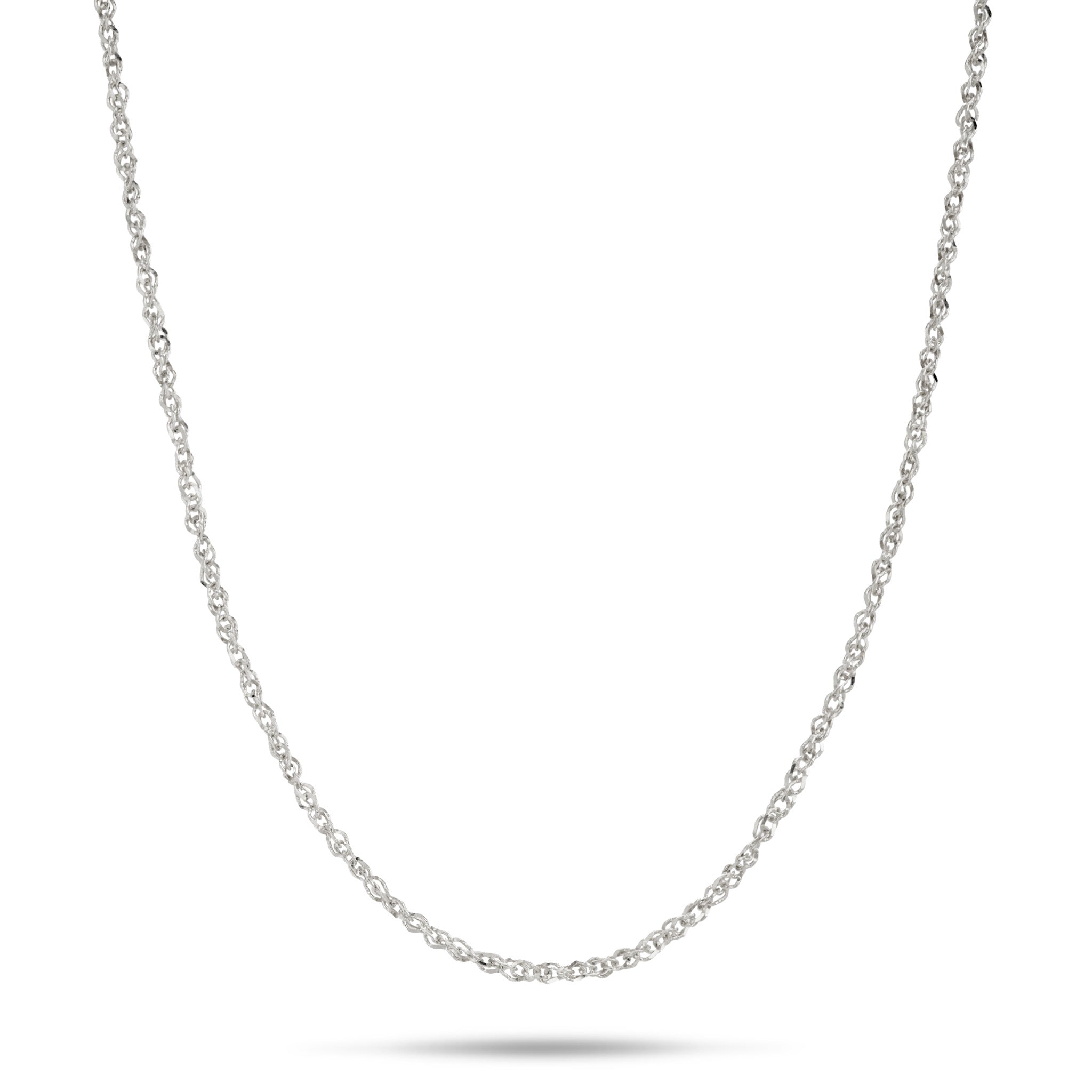 0.8mm Baby Rope Chain in White Gold