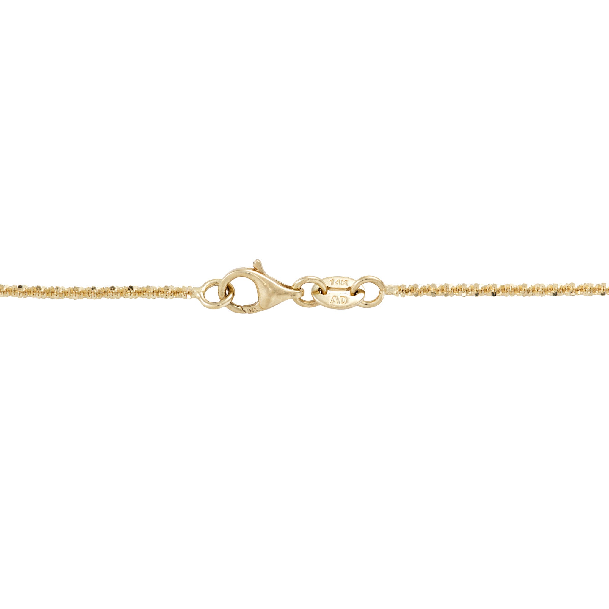 1.0mm Margarita Chain in Gold Losbter Claw Clasp on white background