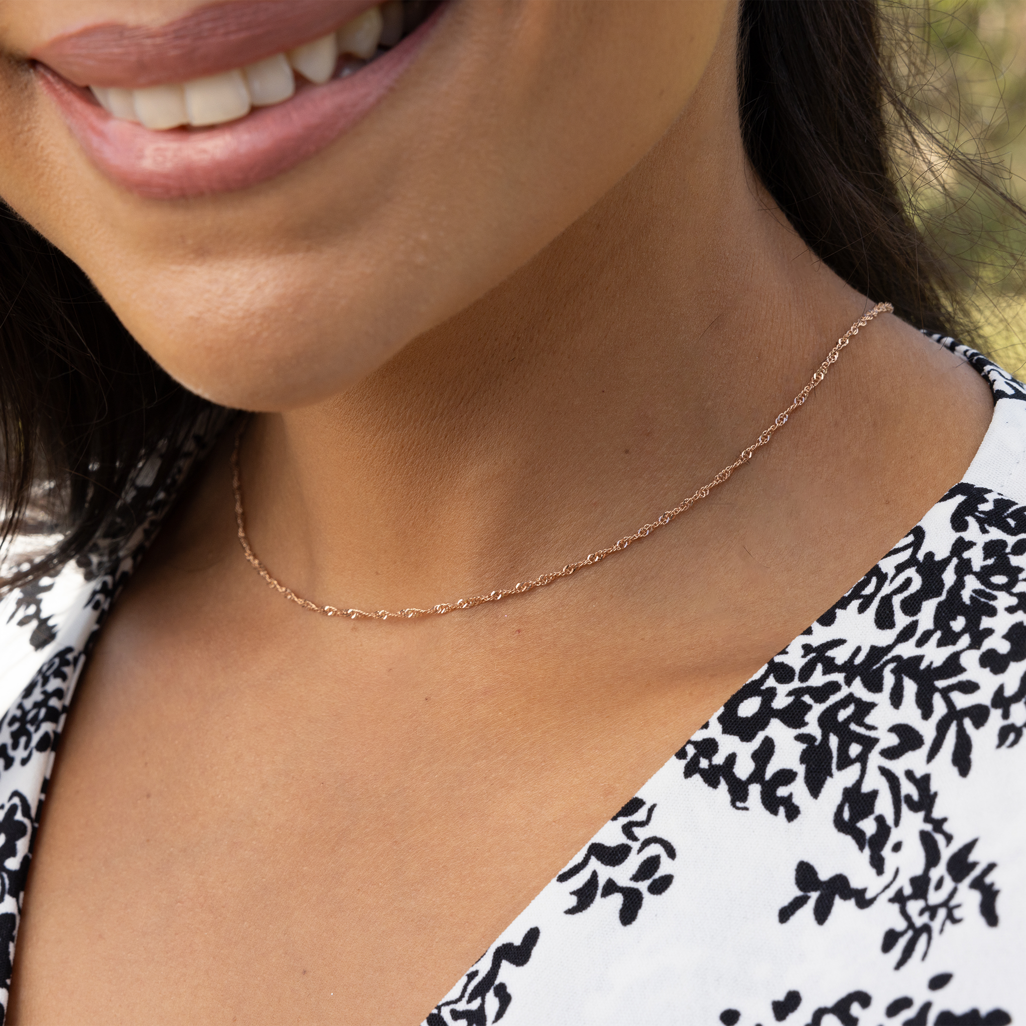 1.5mm Singapore Chain in Rose Gold
