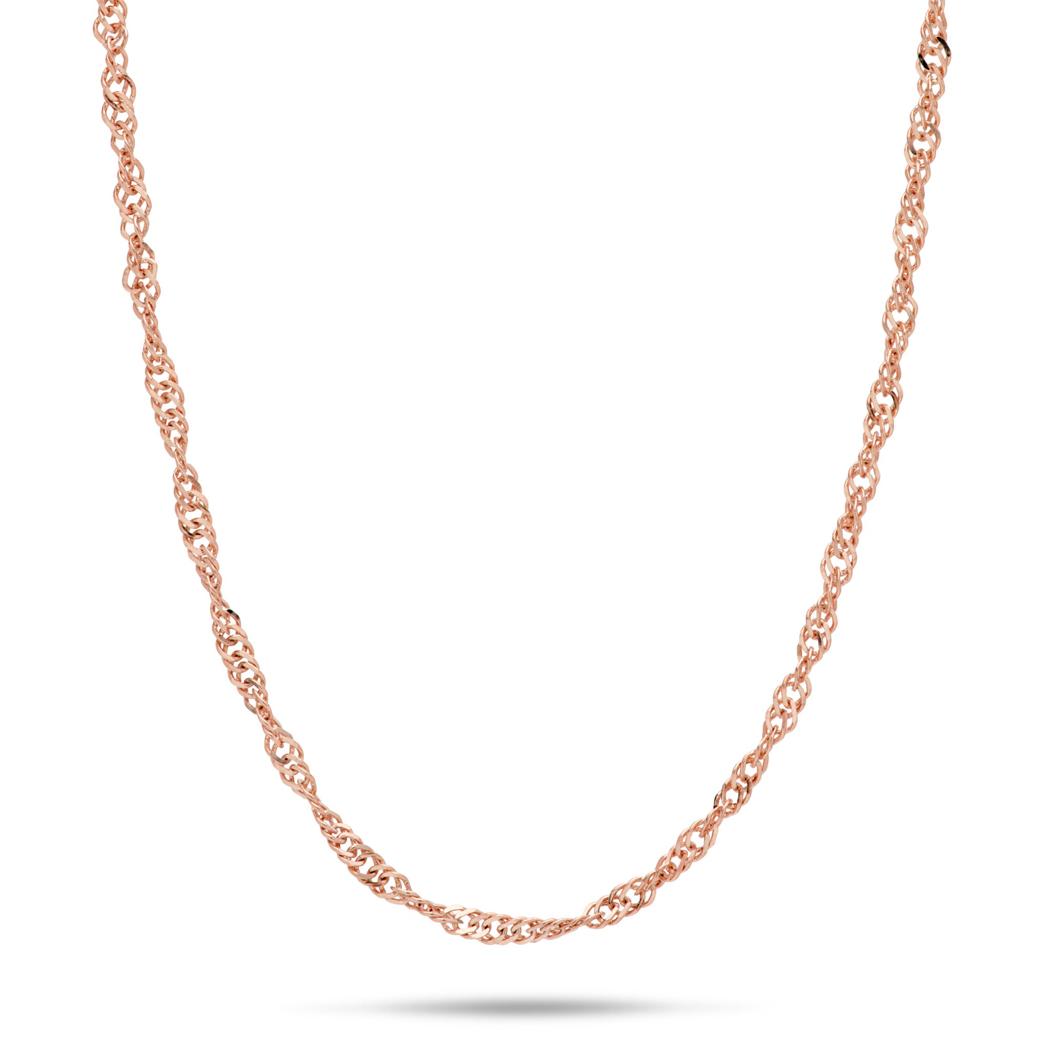 1.5mm Singapore Chain in 14k Rose Gold