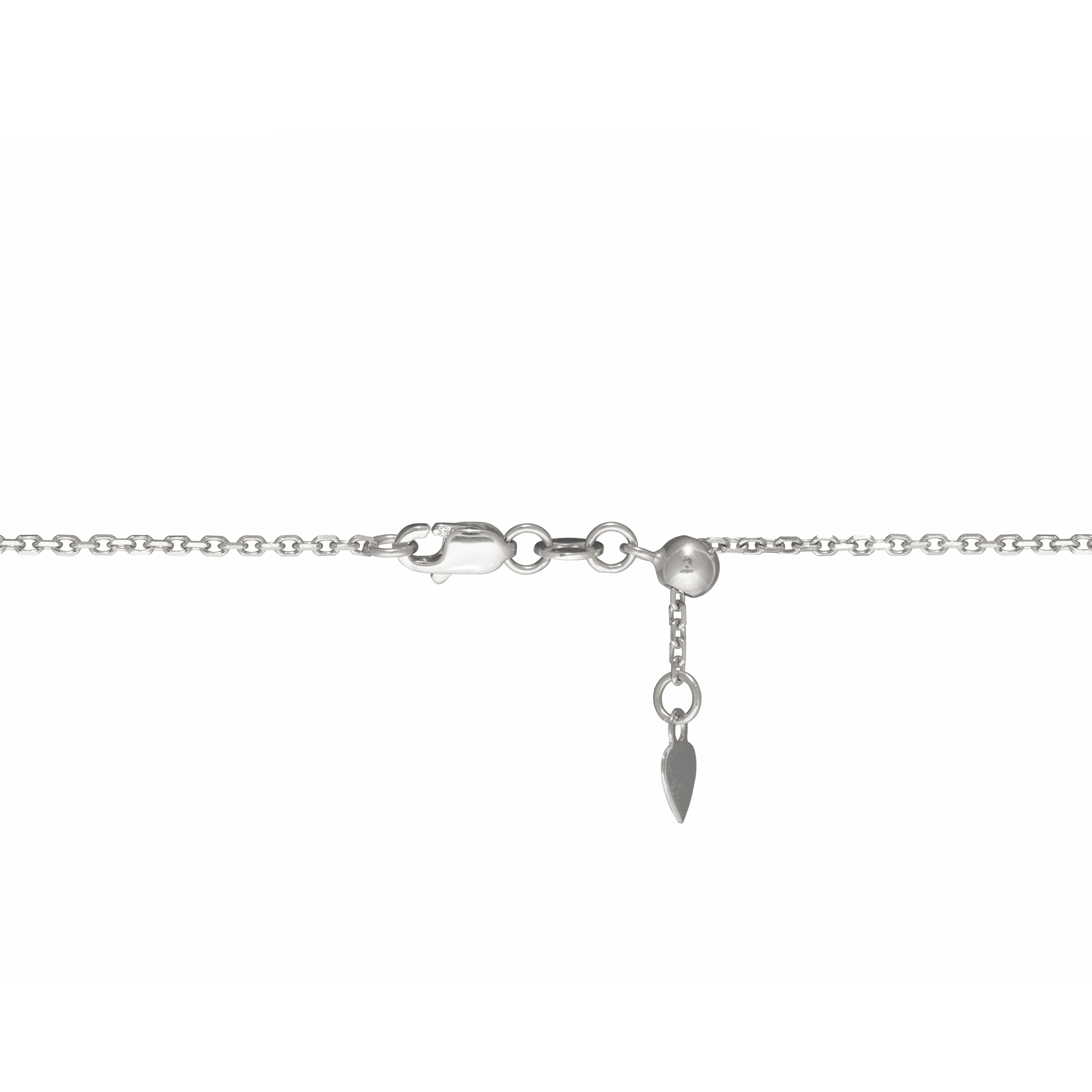 24" Adjustable 1.0mm Cable Chain in White Gold
