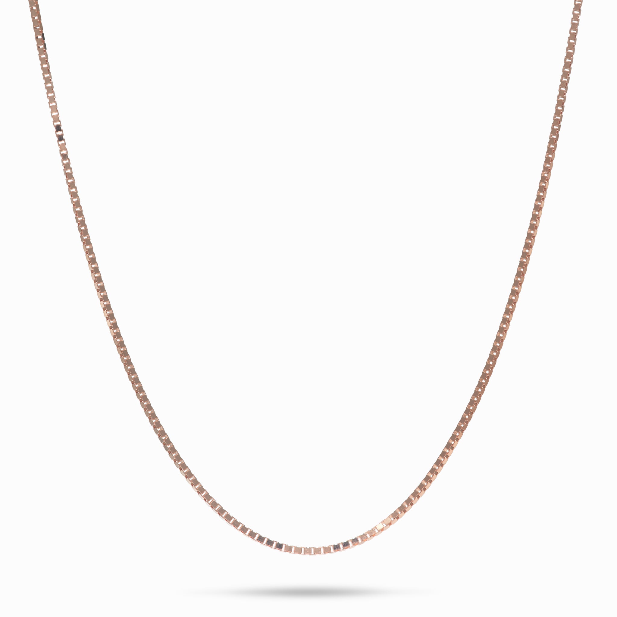22" Adjustable 0.7mm Box Chain in Rose Gold