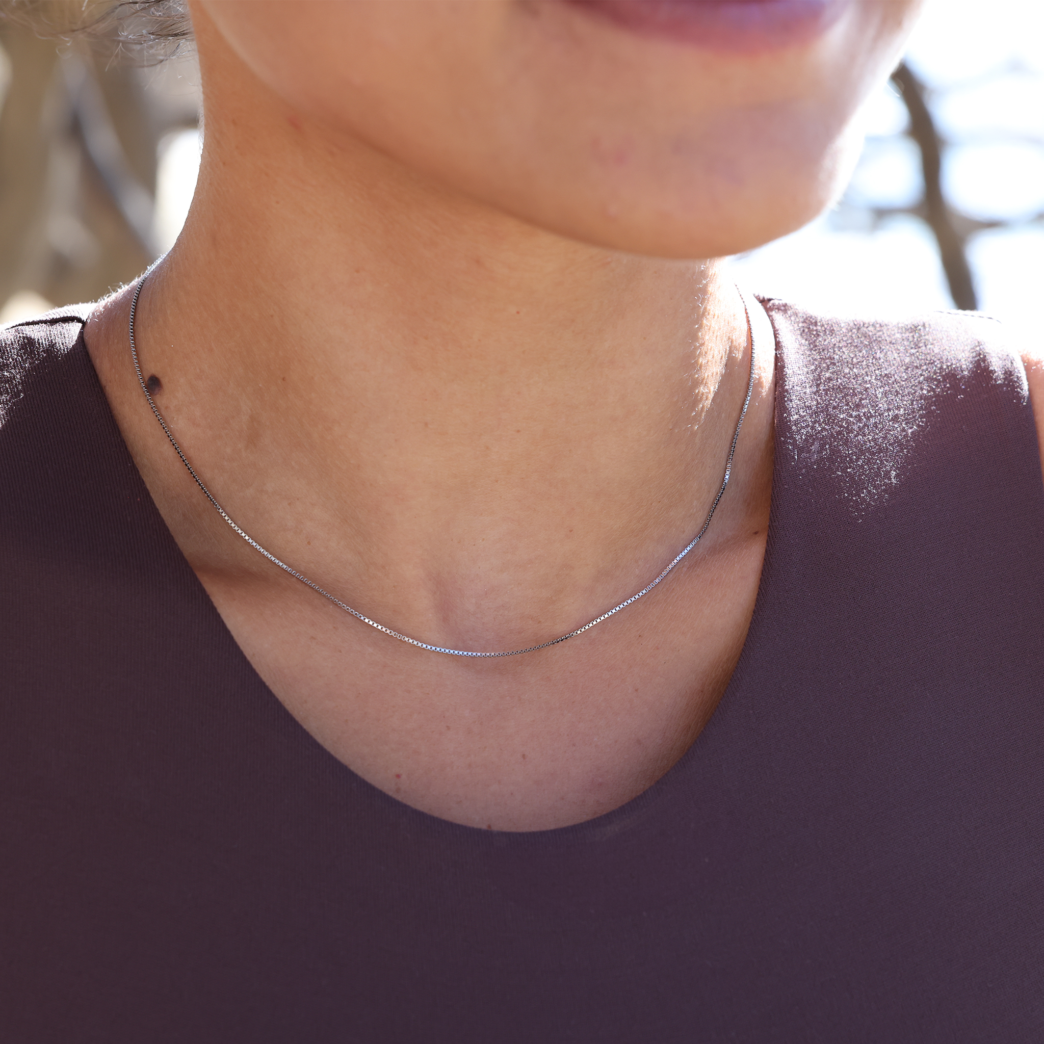 1.0mm Box Chain in Sterling Silver