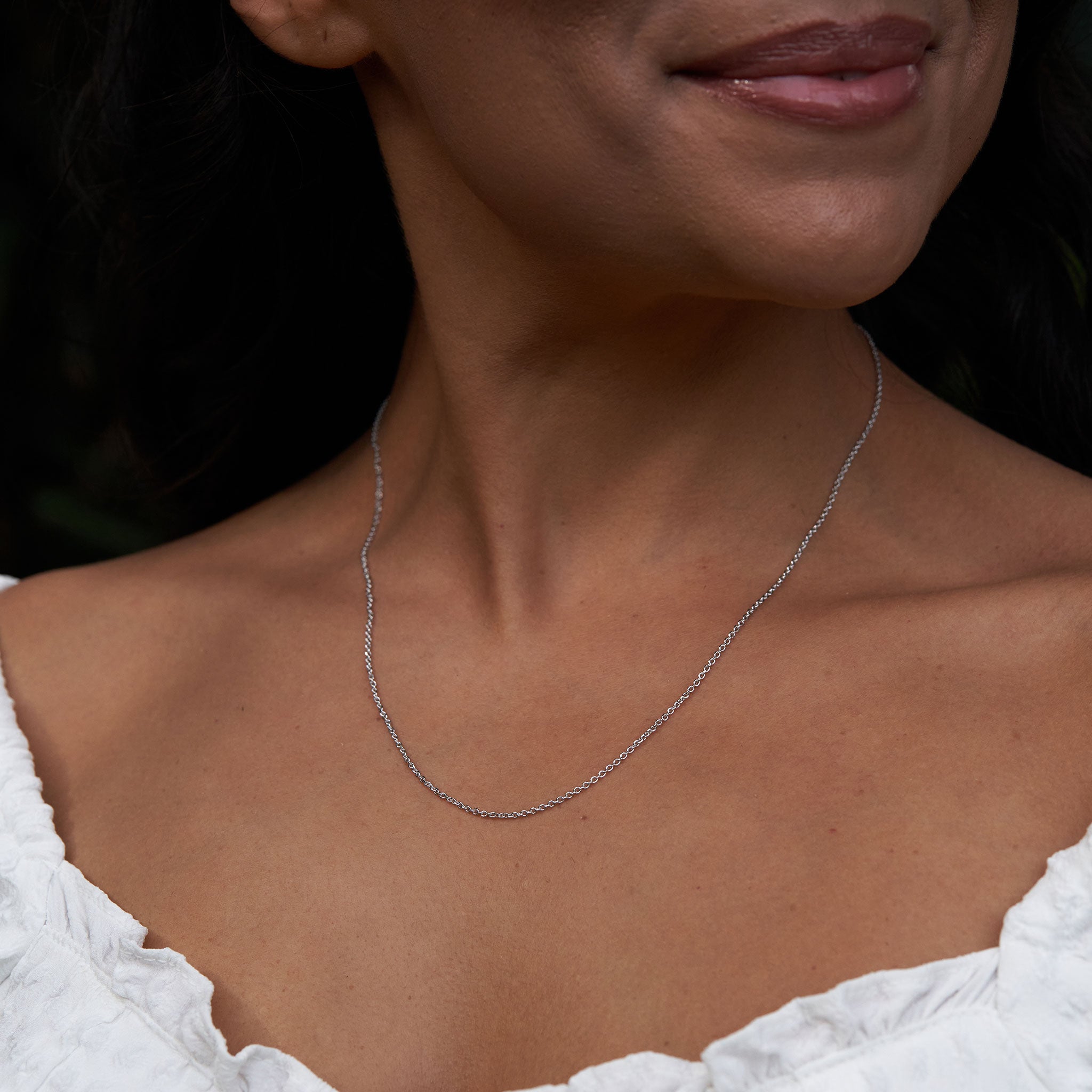 スターリングシルバーの24 "1.0mmケーブルチェーン