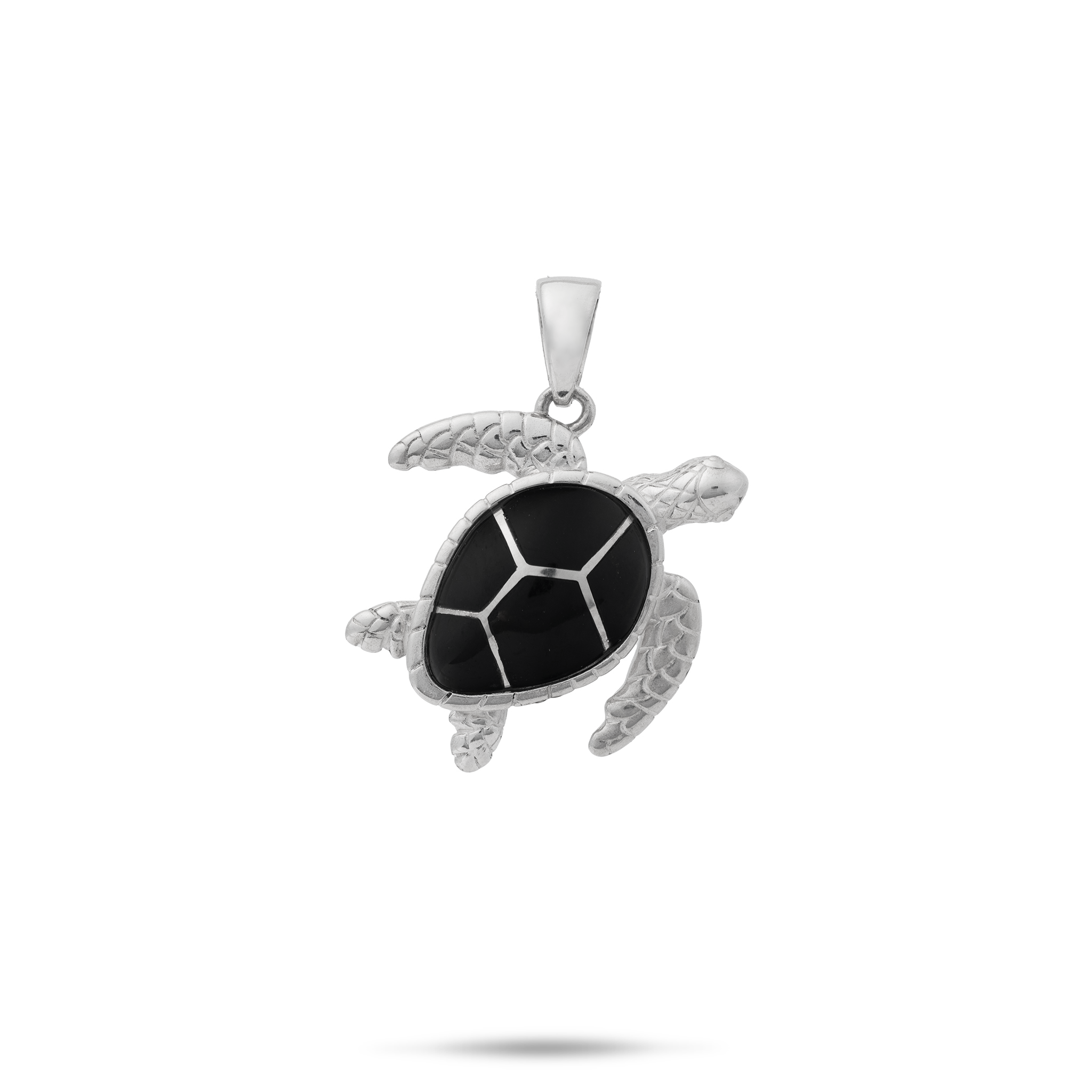 Honu Black Coral Anhänger aus Sterlingsilber – 19 mm