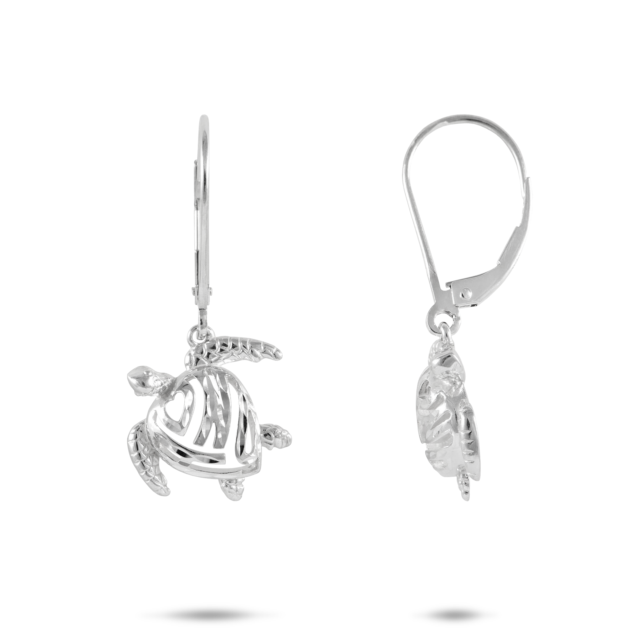 Honu Earrings in Sterling Silver - 14mm