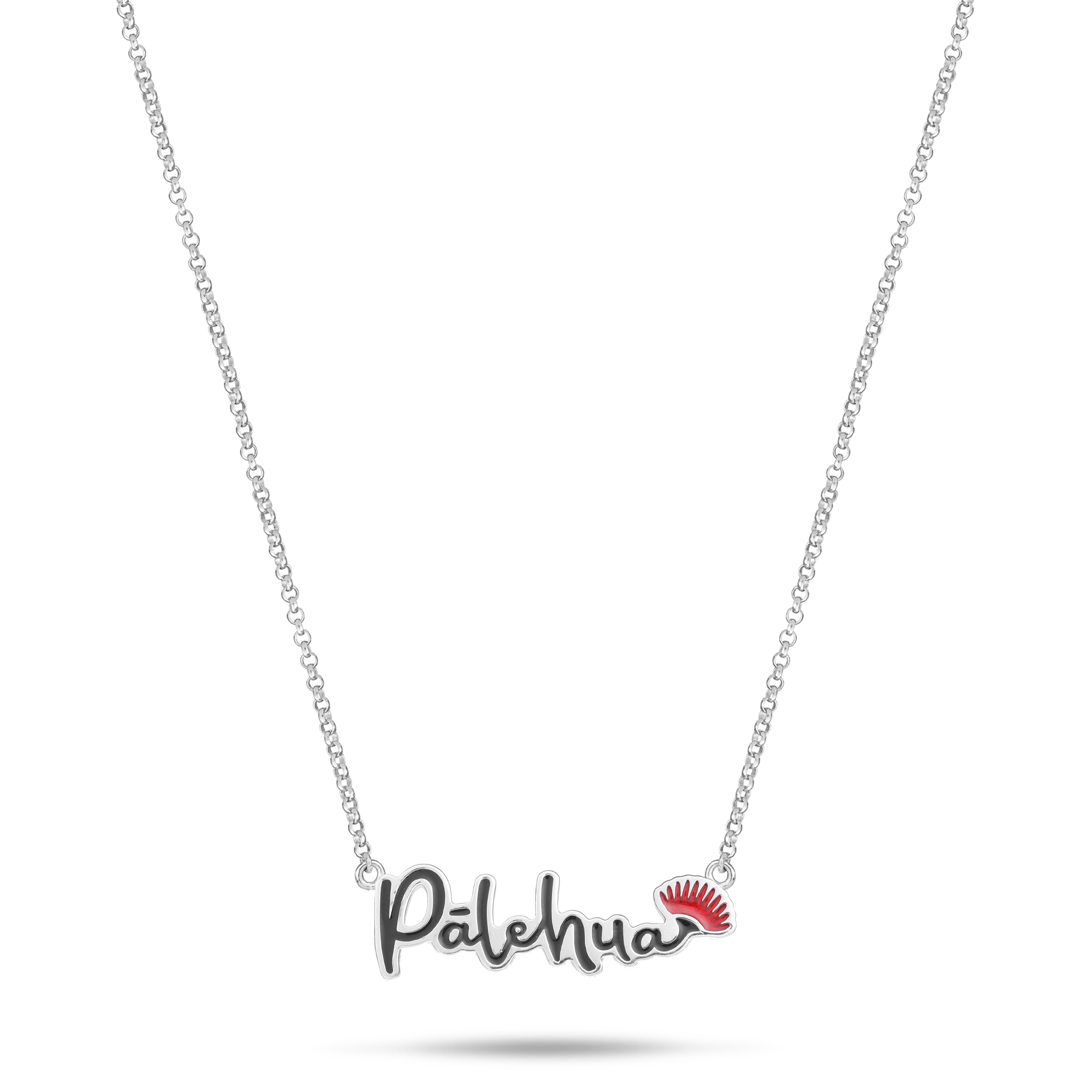 16-18" Verstellbare Pālehua Emaille Halskette aus Sterlingsilber